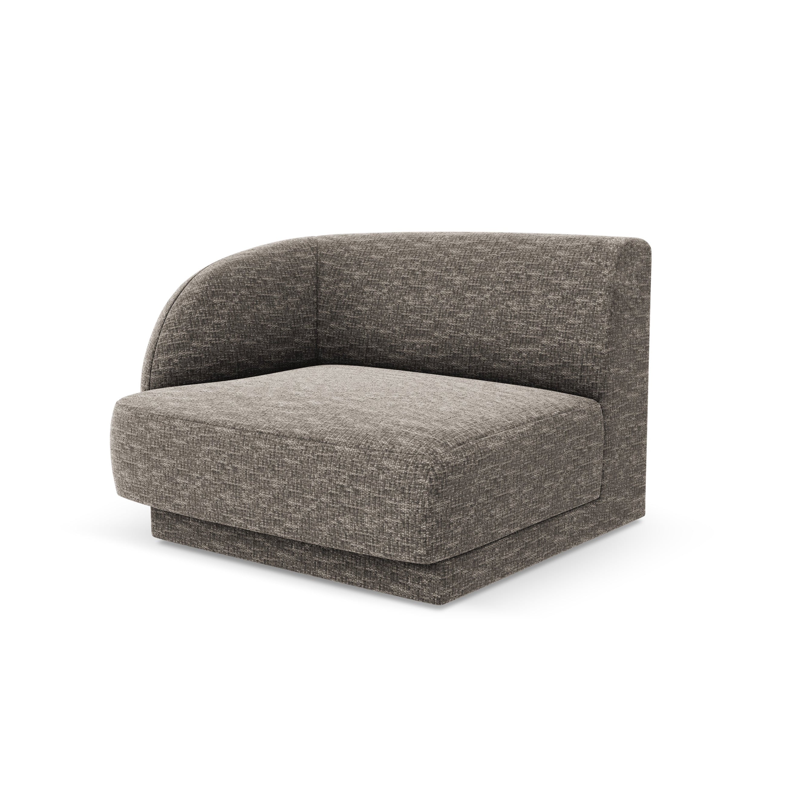 Modulares Sofa MILEY - linkes Modul in grauem, seidigem Chenille