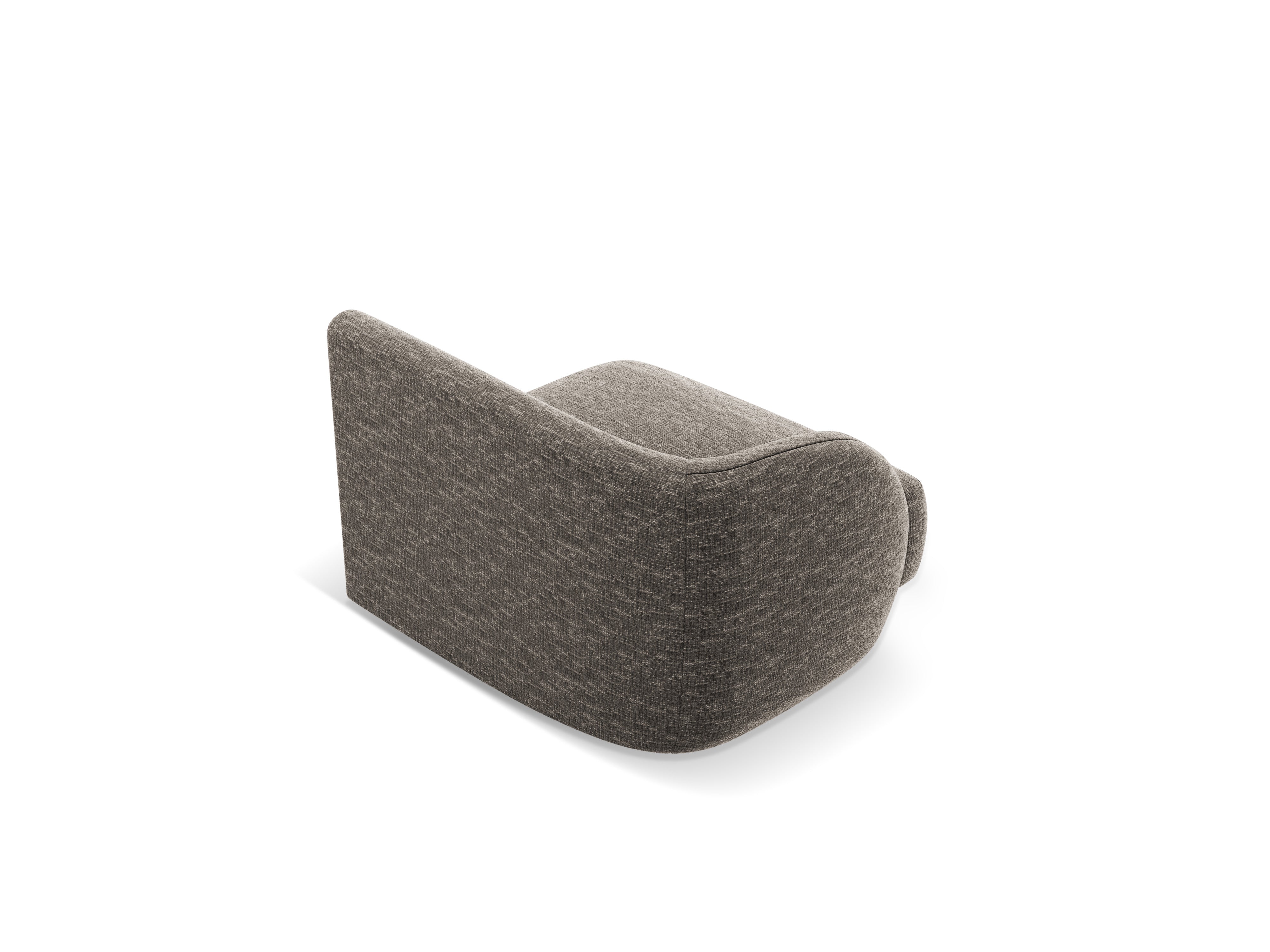 Modulares Sofa MILEY - linkes Modul in grauem, seidigem Chenille