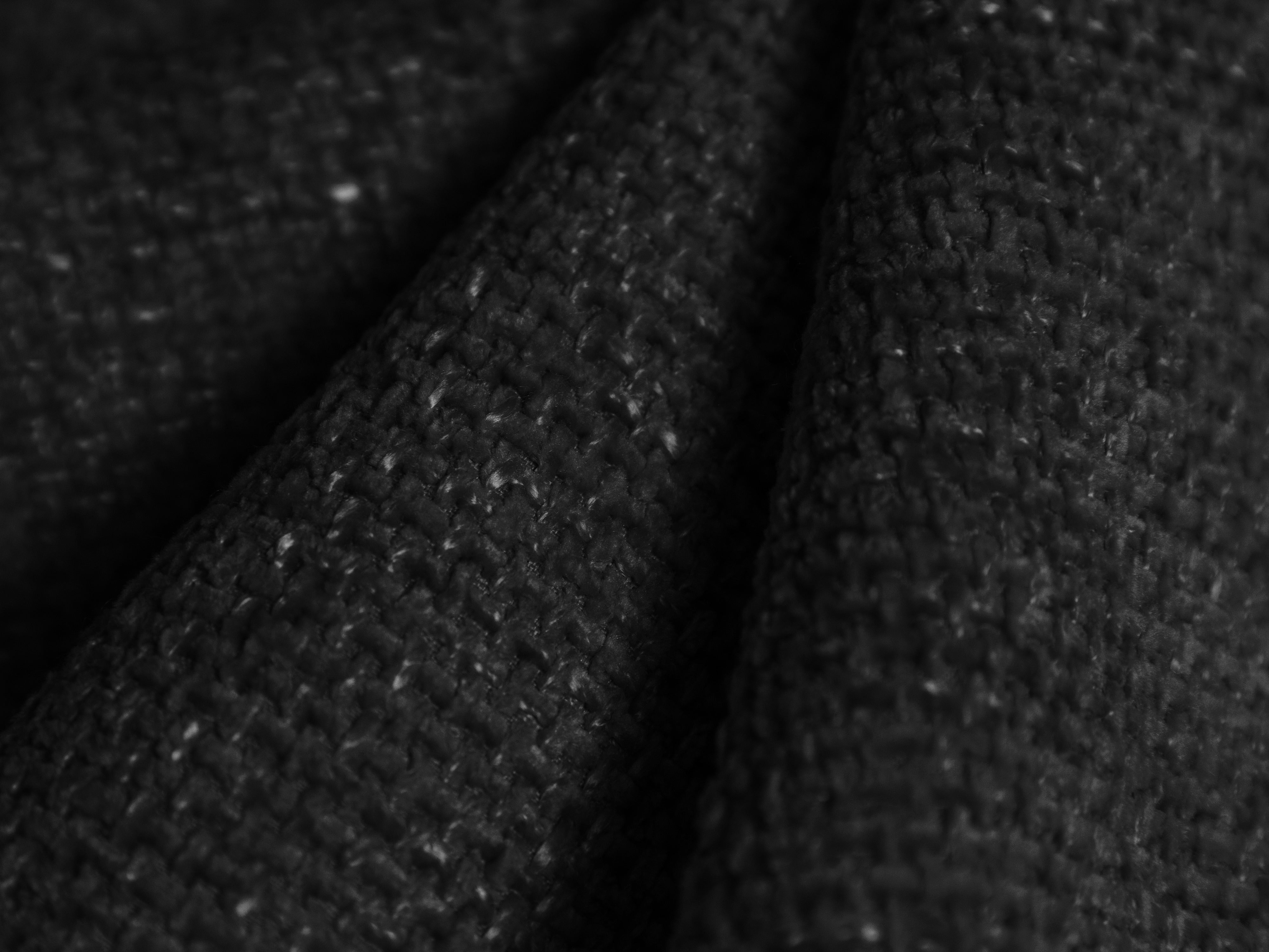 Modulares Sofa MILEY - rechtes Modul aus schwarzem, seidig schimmerndem Chenille