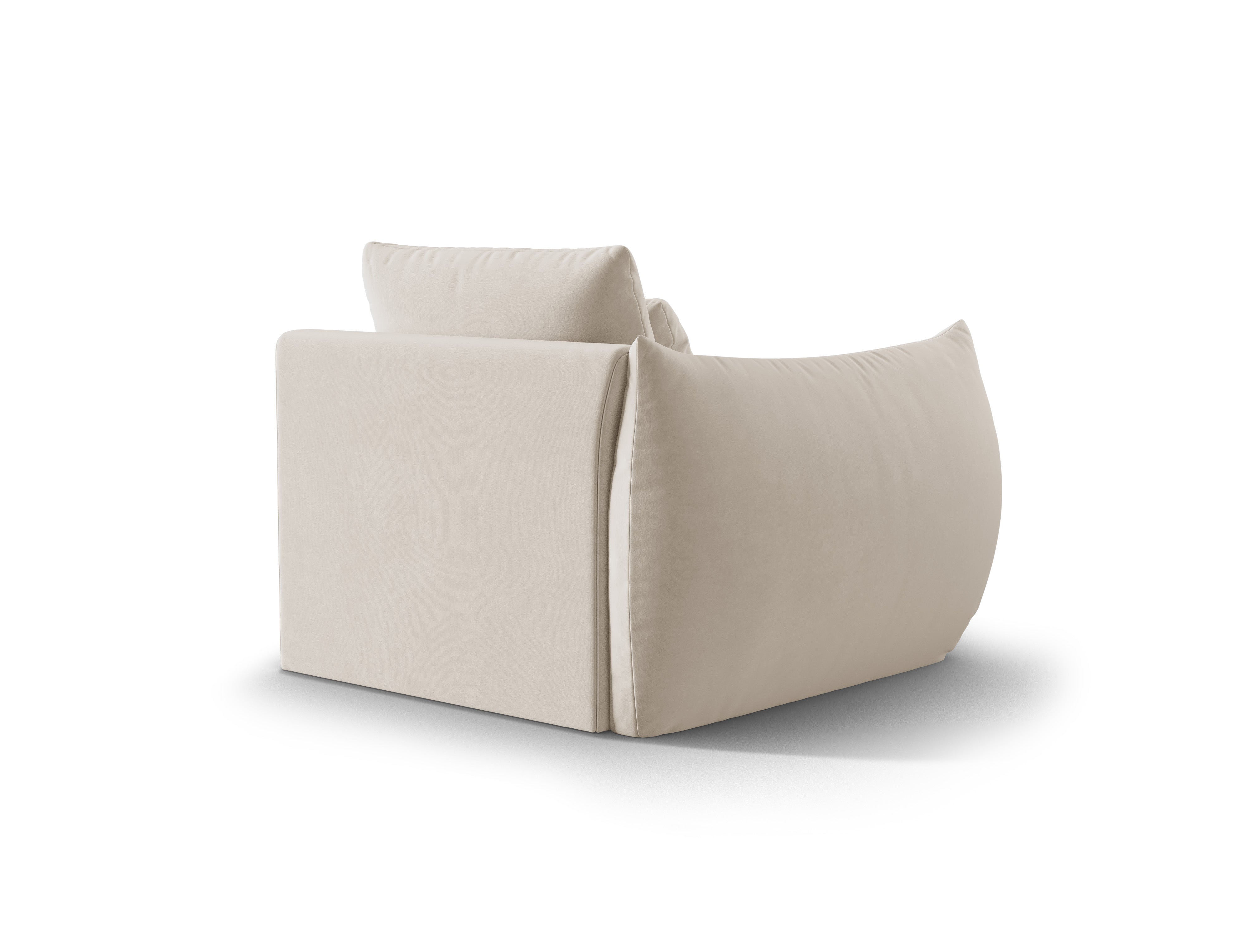 Modulares Samtsofa BLOOM - linkes Element ecru