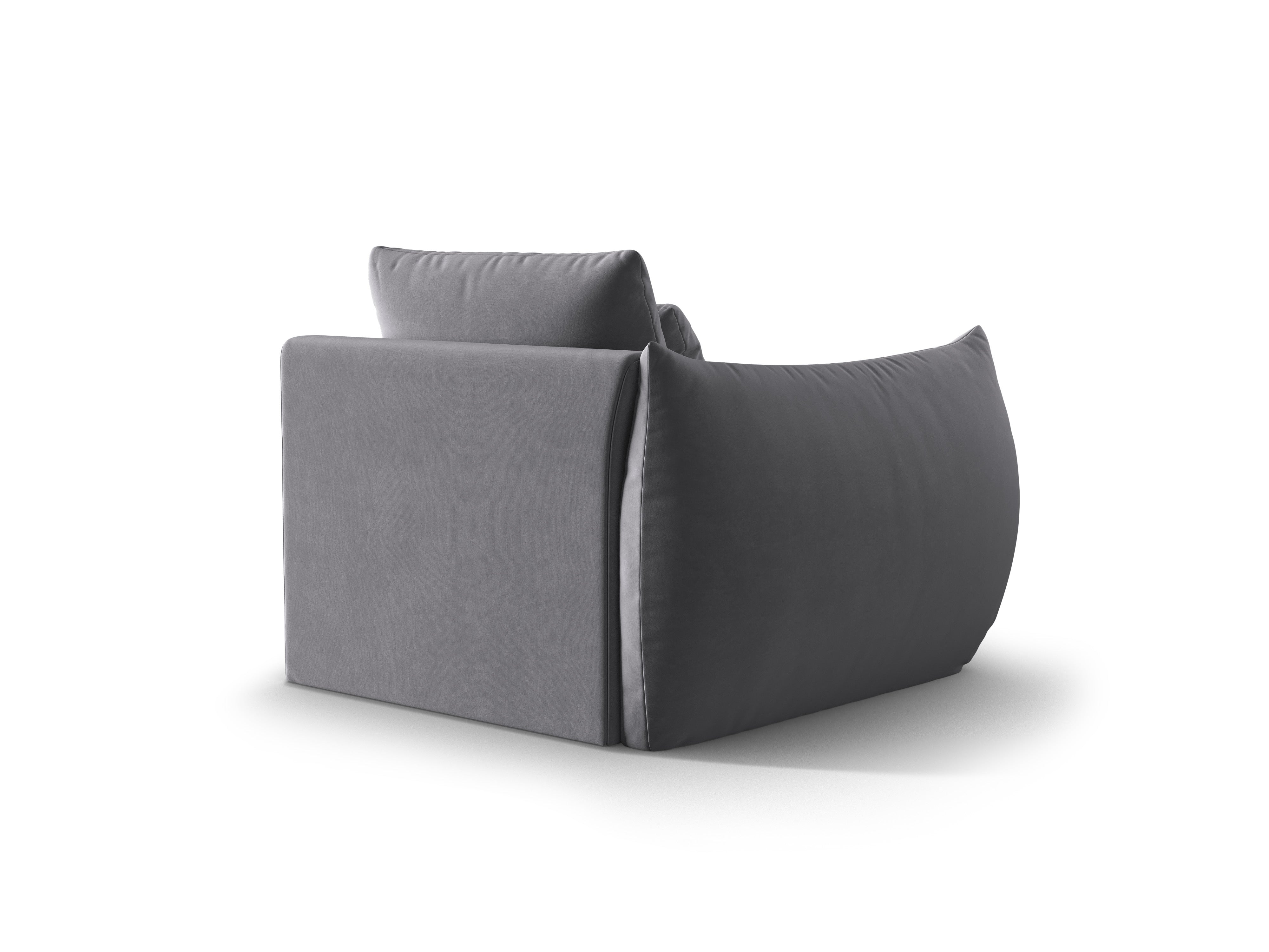 Modulaire fluwelen bank BLOOM - linker element donkergrijs