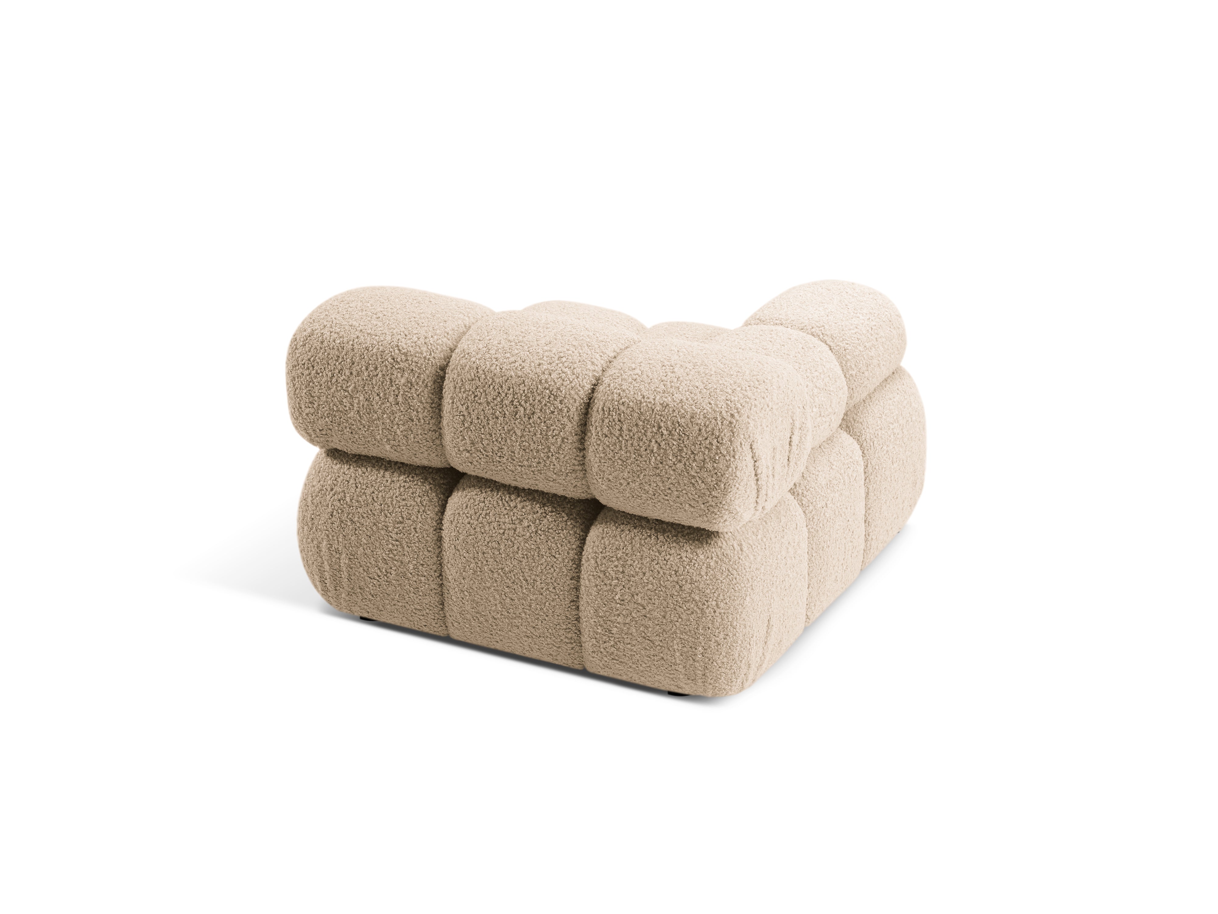 Modulaire bank BELLIS - linkszijdig module in zandkleurige boucle