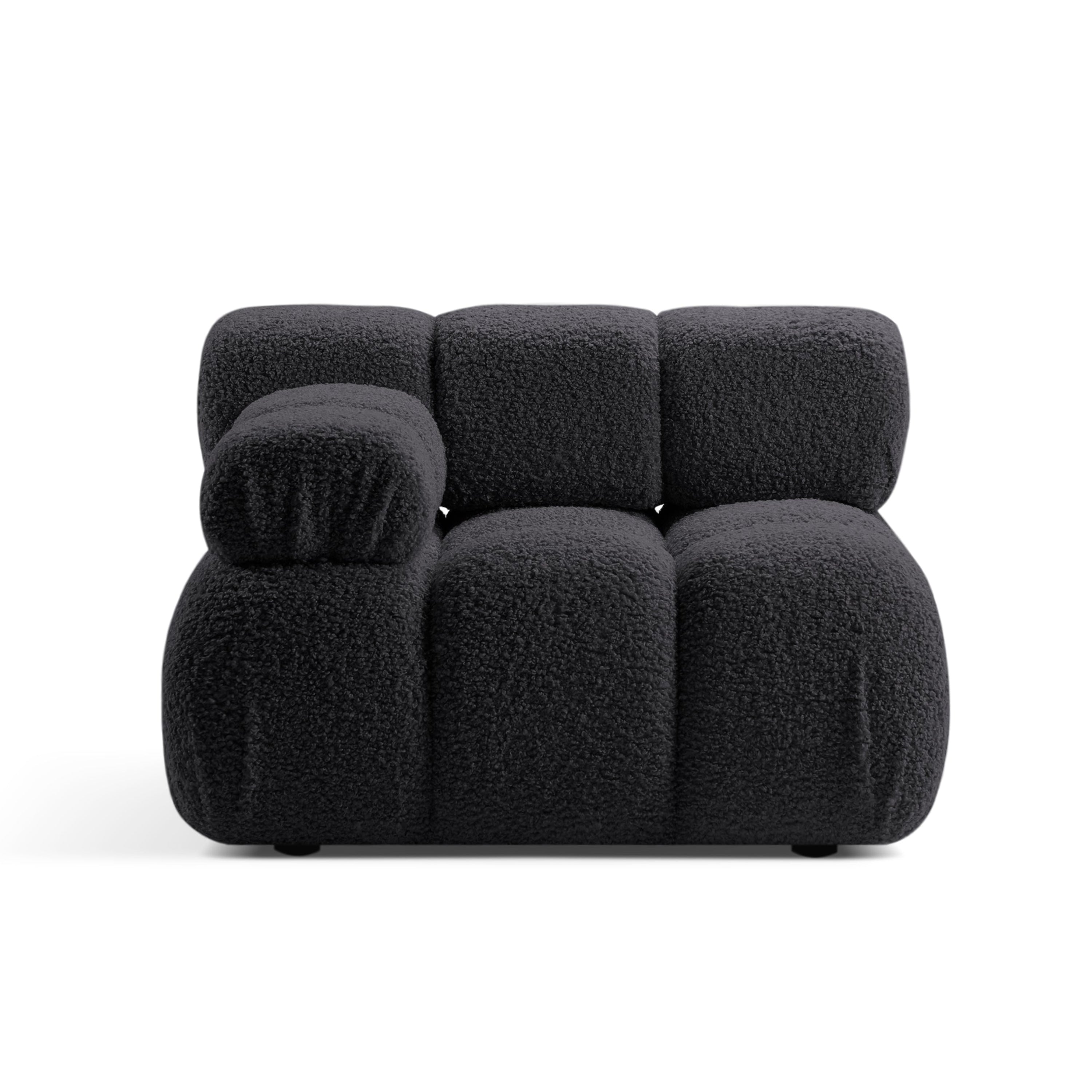 Modulaire bank BELLIS - linker module in grafietkleurige boucle