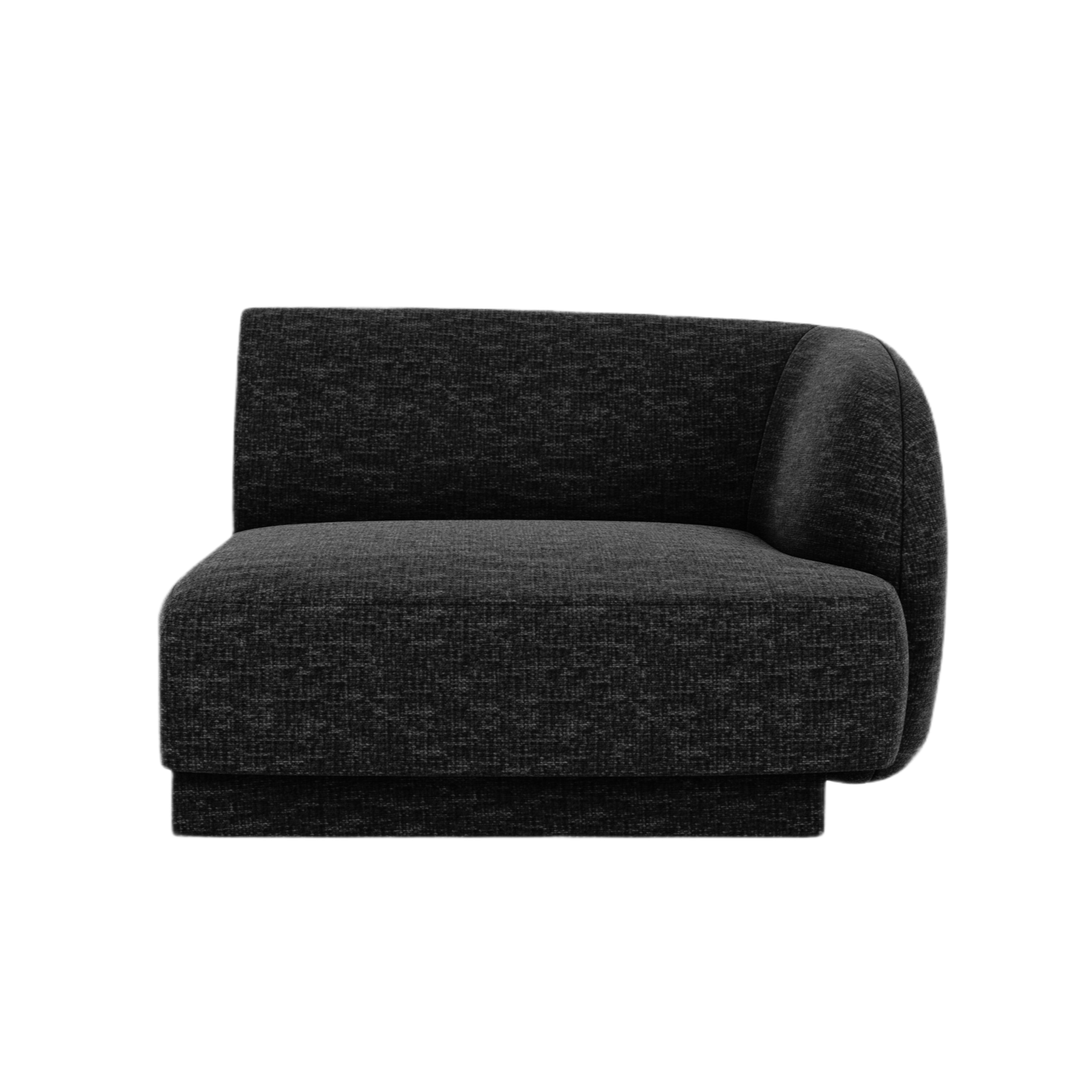 Modular sofa - right module MILEY black chenille
