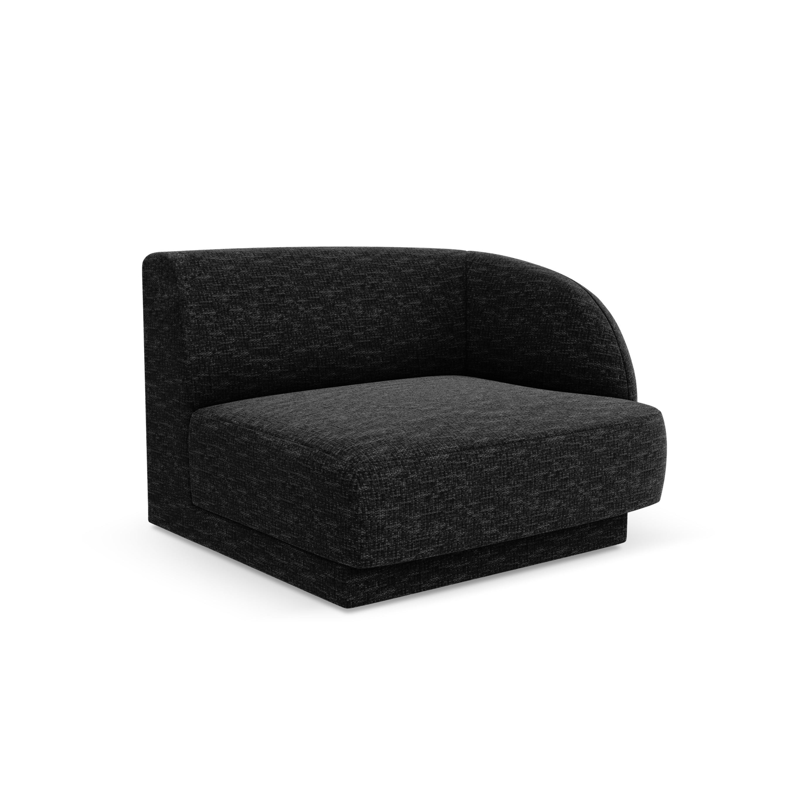 Modular sofa - right module MILEY black chenille