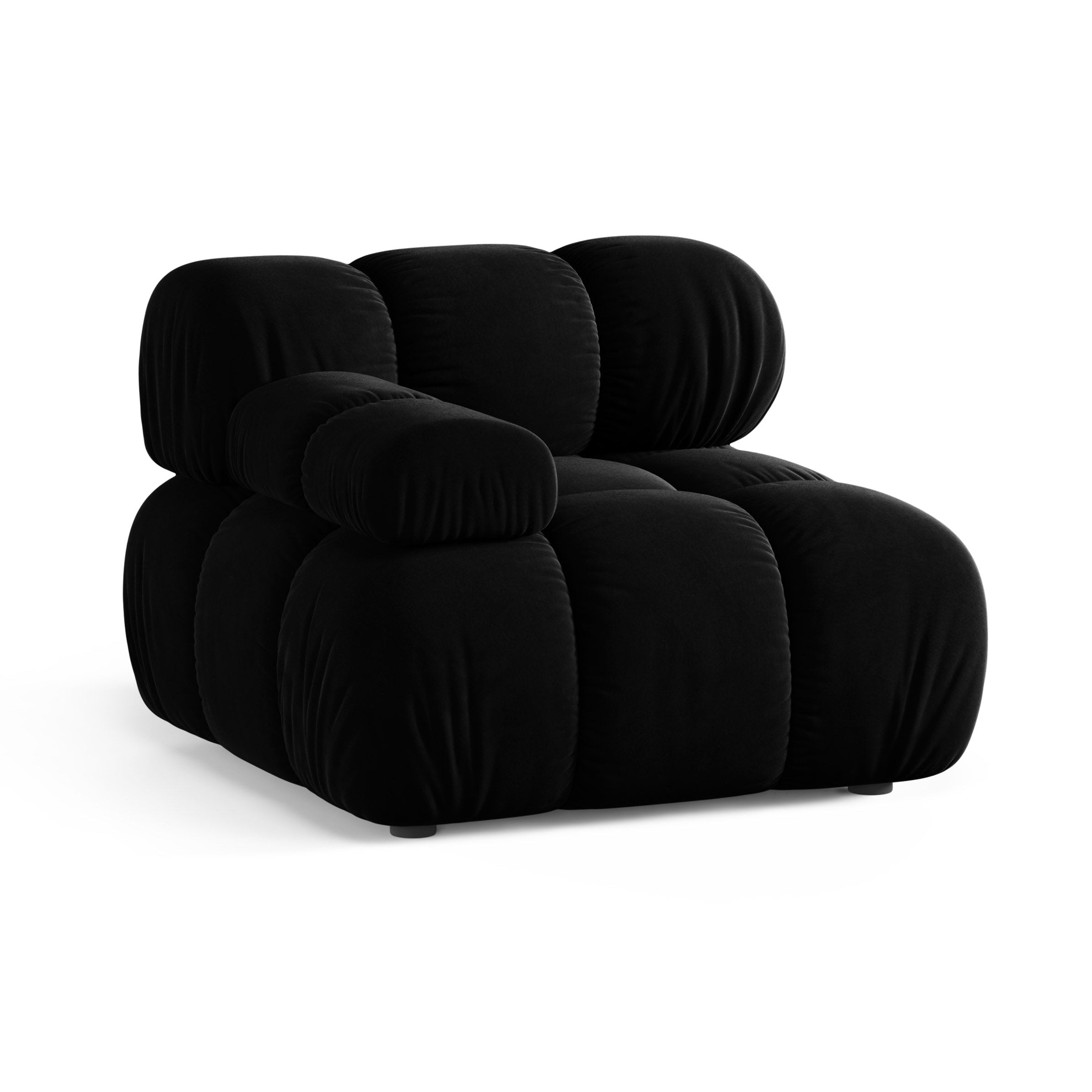Modulaire bank BELLIS - linker module in zwarte velvet