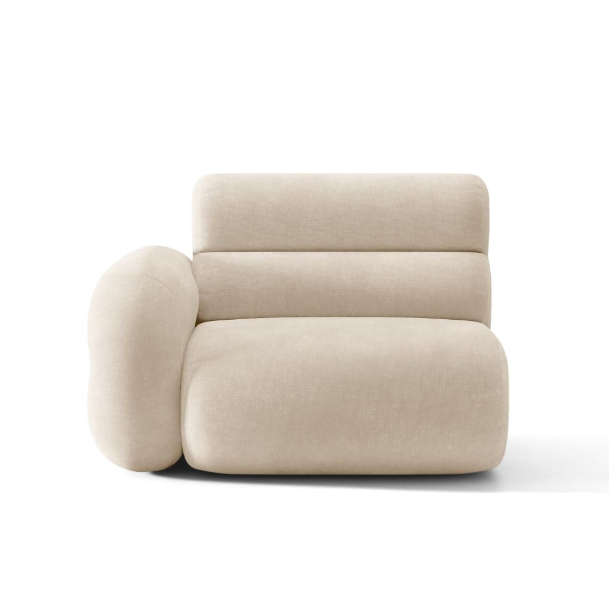 Modulaire bank NEO - linker module in lichtbeige chenille