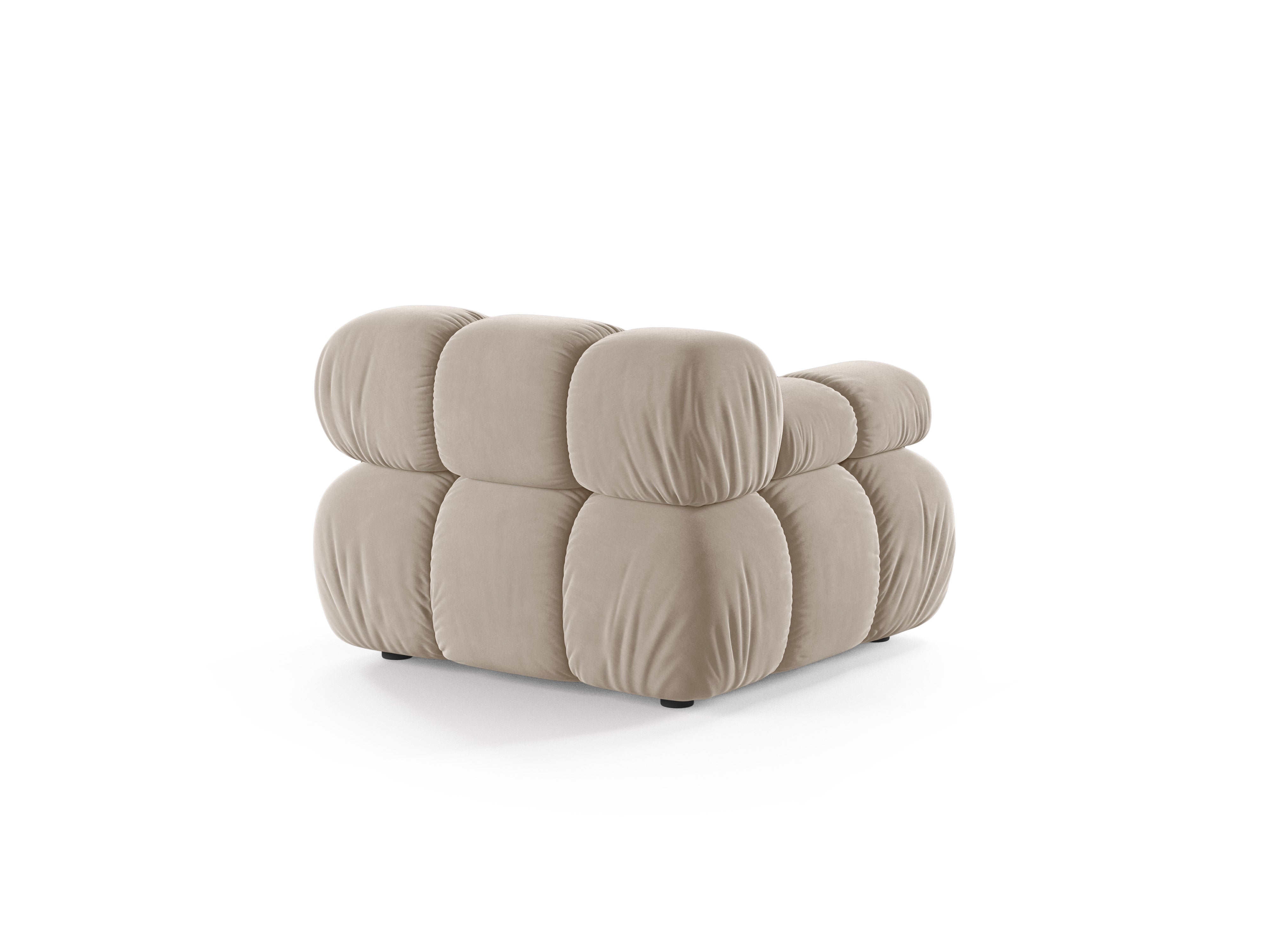 Modulaire fluwelen bank BELLIS - linker module in beige