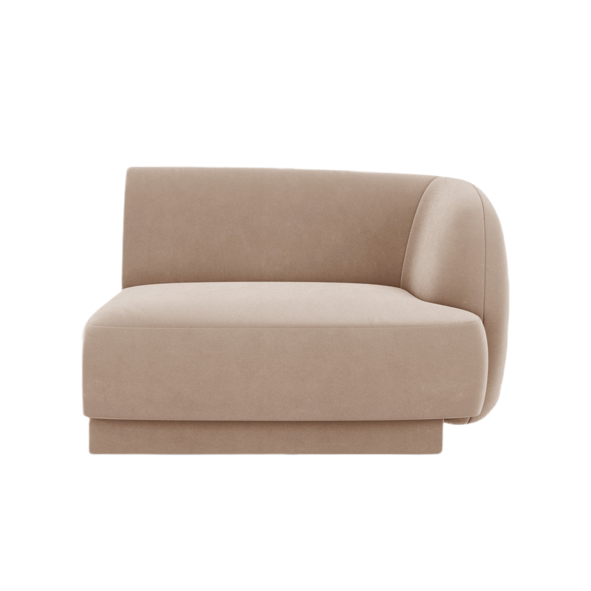 Velvet modular sofa MILEY - right-side module cappuccino