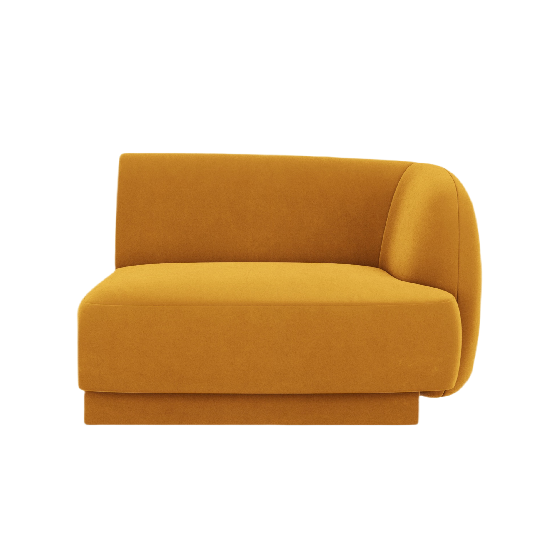 Velvet modular sofa MILEY - right-side module yellow