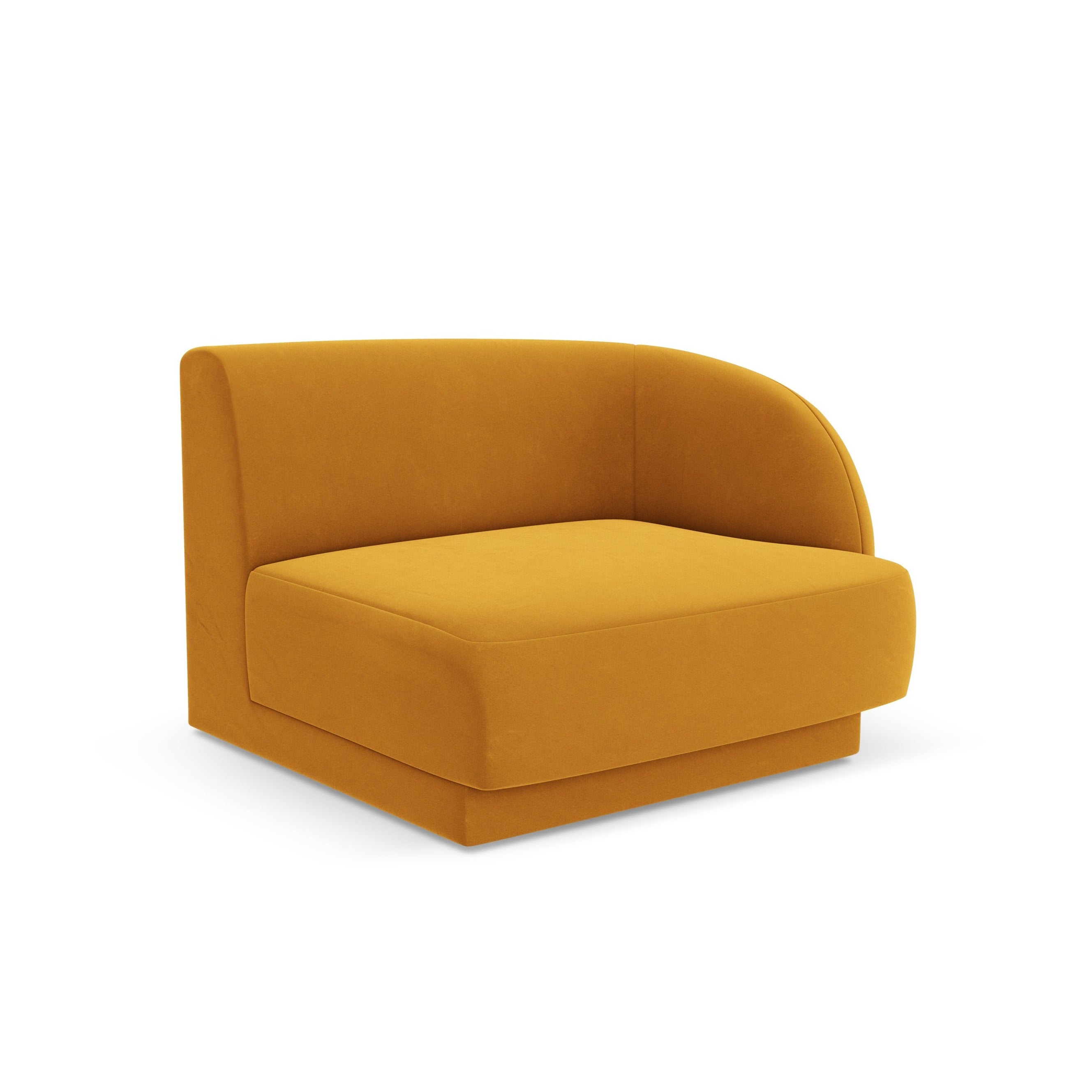 Velvet modular sofa MILEY - right-side module yellow