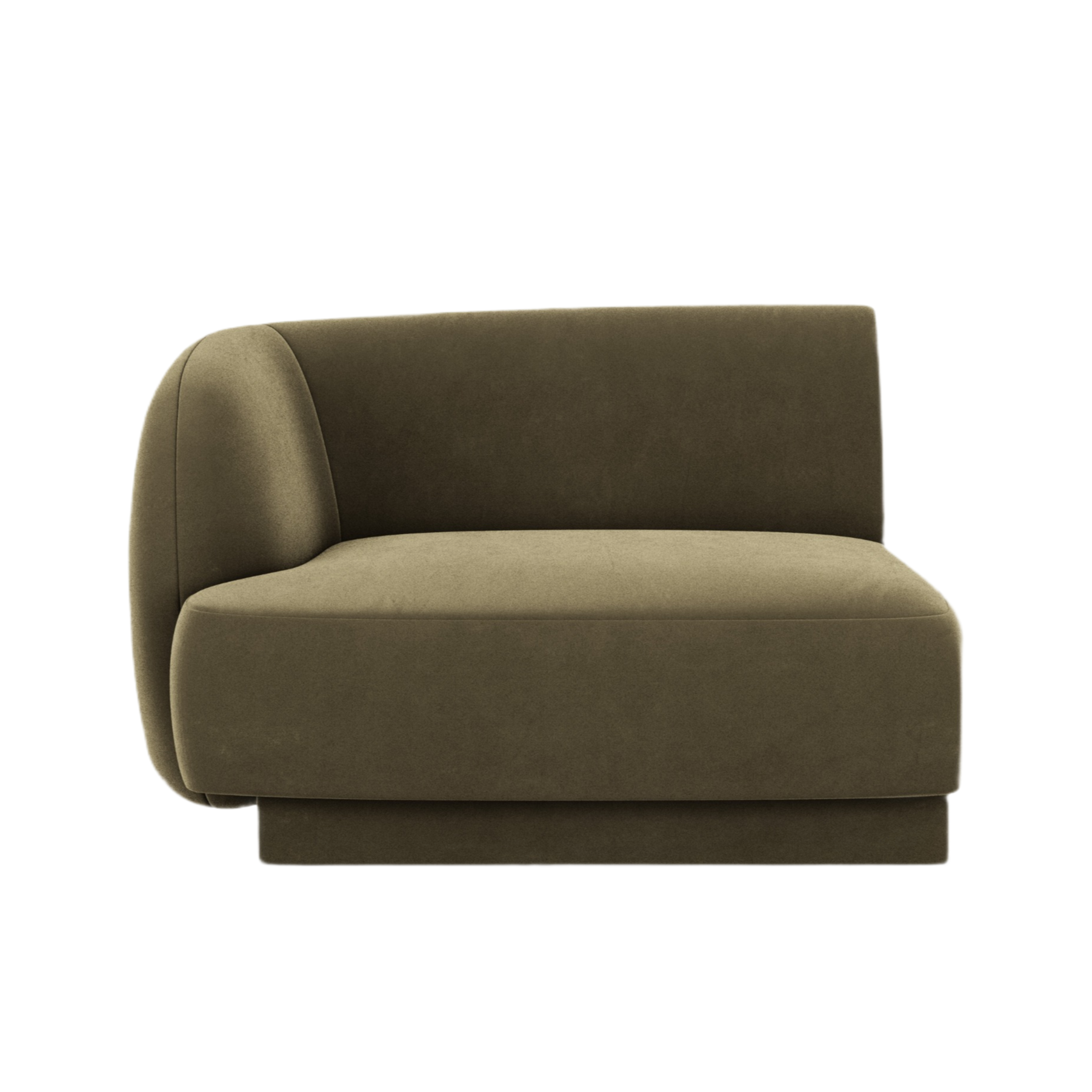Modulaire fluwelen bank MILEY - linker module groen