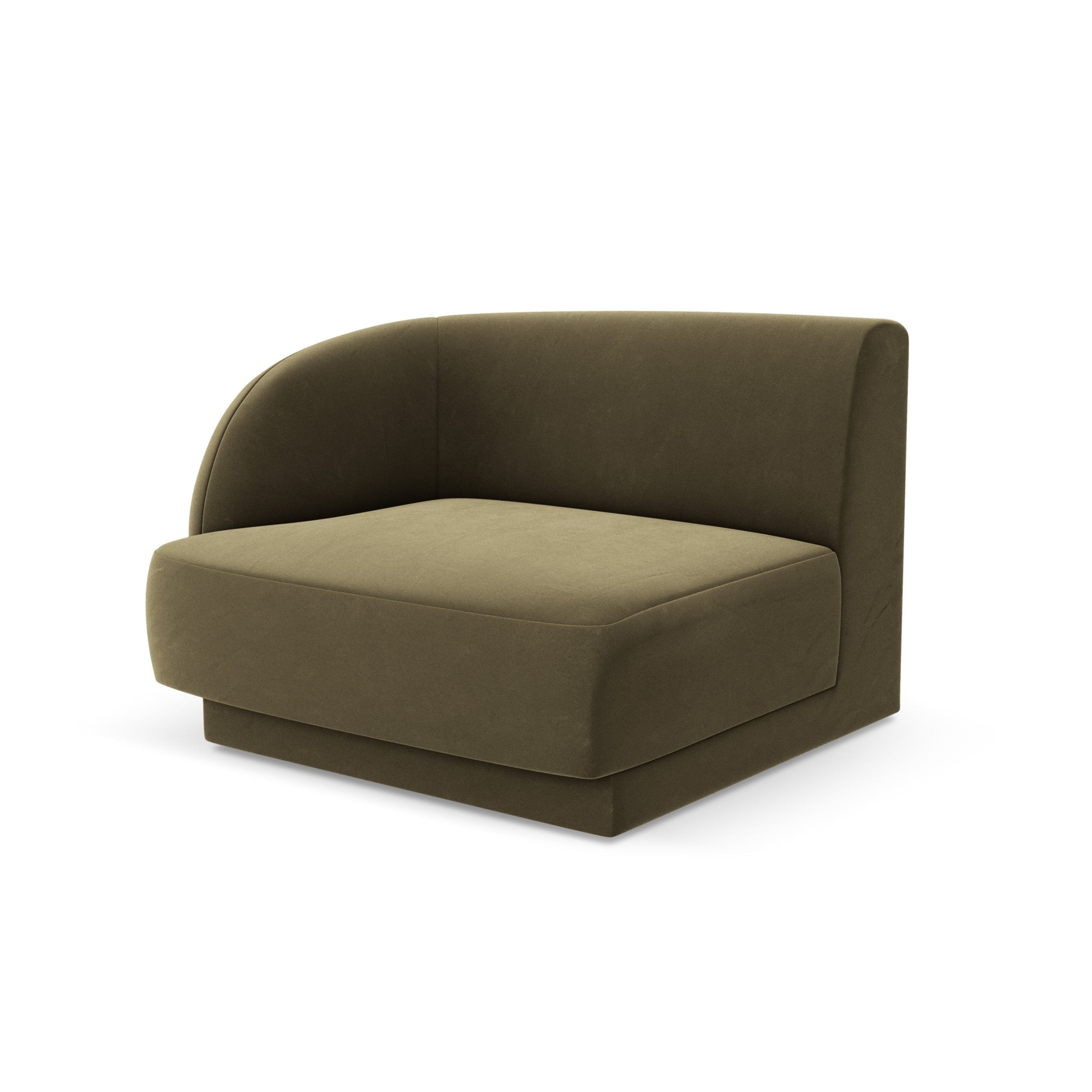 Modulaire fluwelen bank MILEY - linker module groen