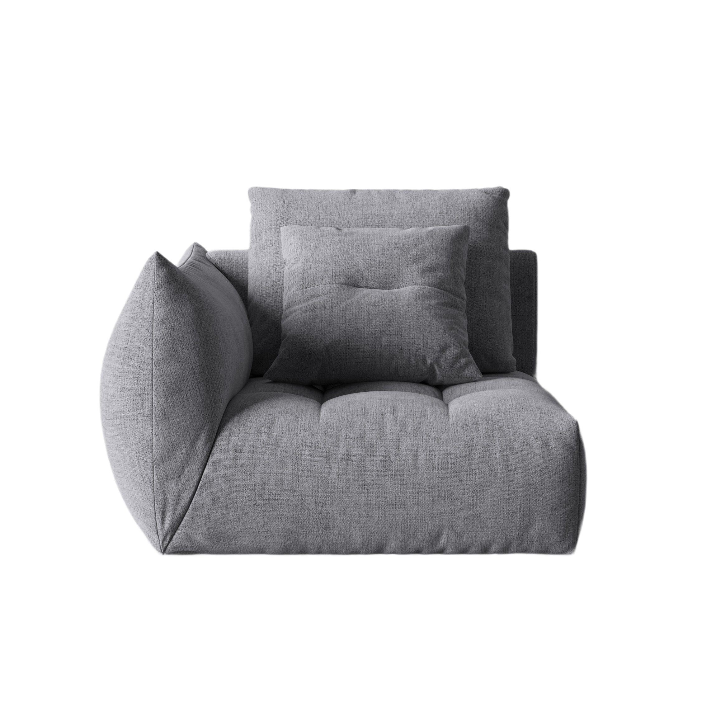 Modulares Sofa BLOOM - linkes Element graues Chenille