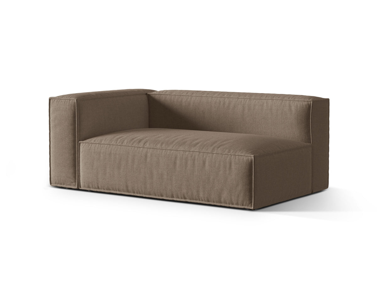 Moduł 3-osobowy z lewym podłokietnikiem NURIA cappuccino – ujęcie boczne