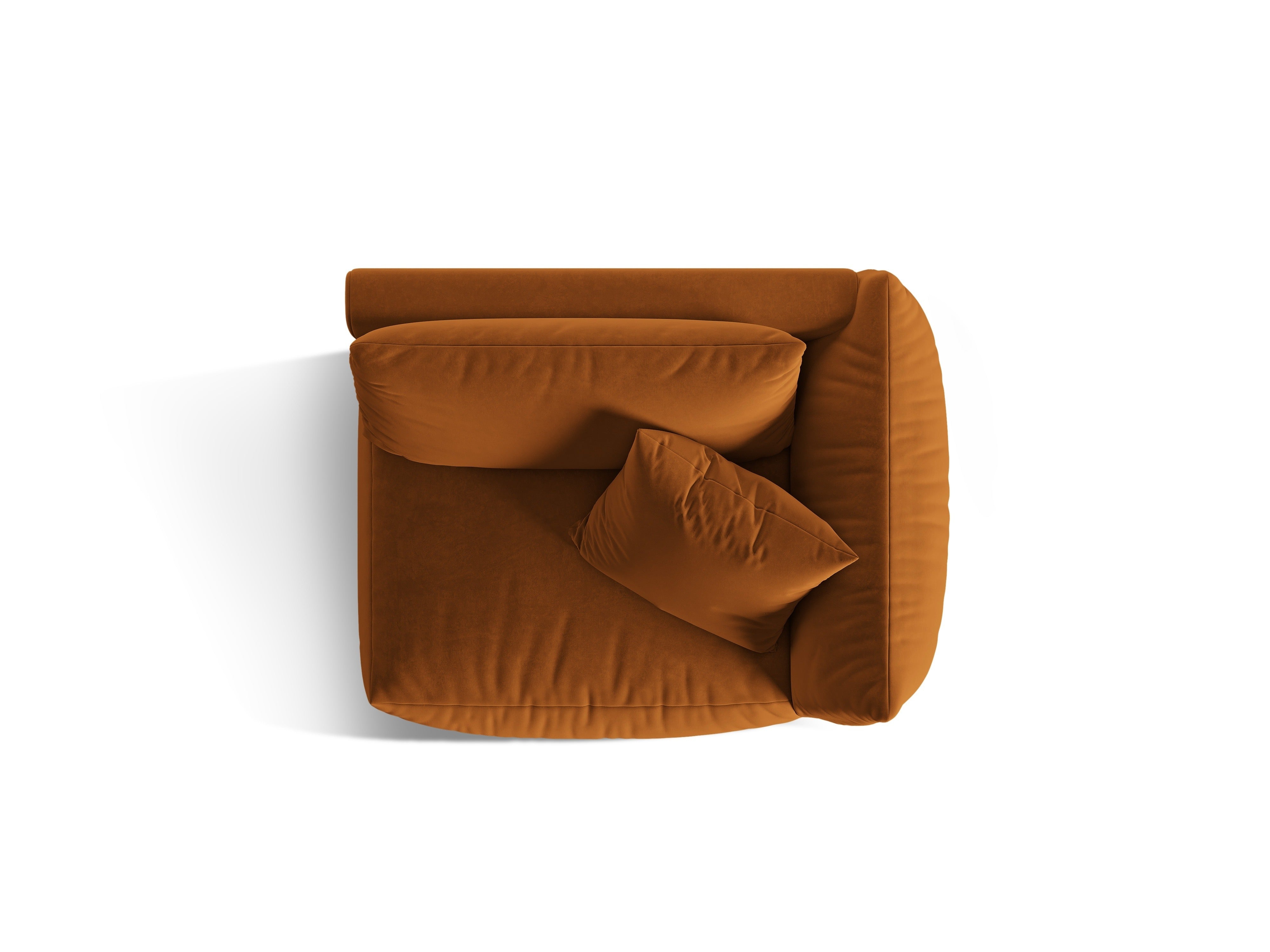 CHRIS Velvet Modular Sofa - Wide Right Element Terracotta