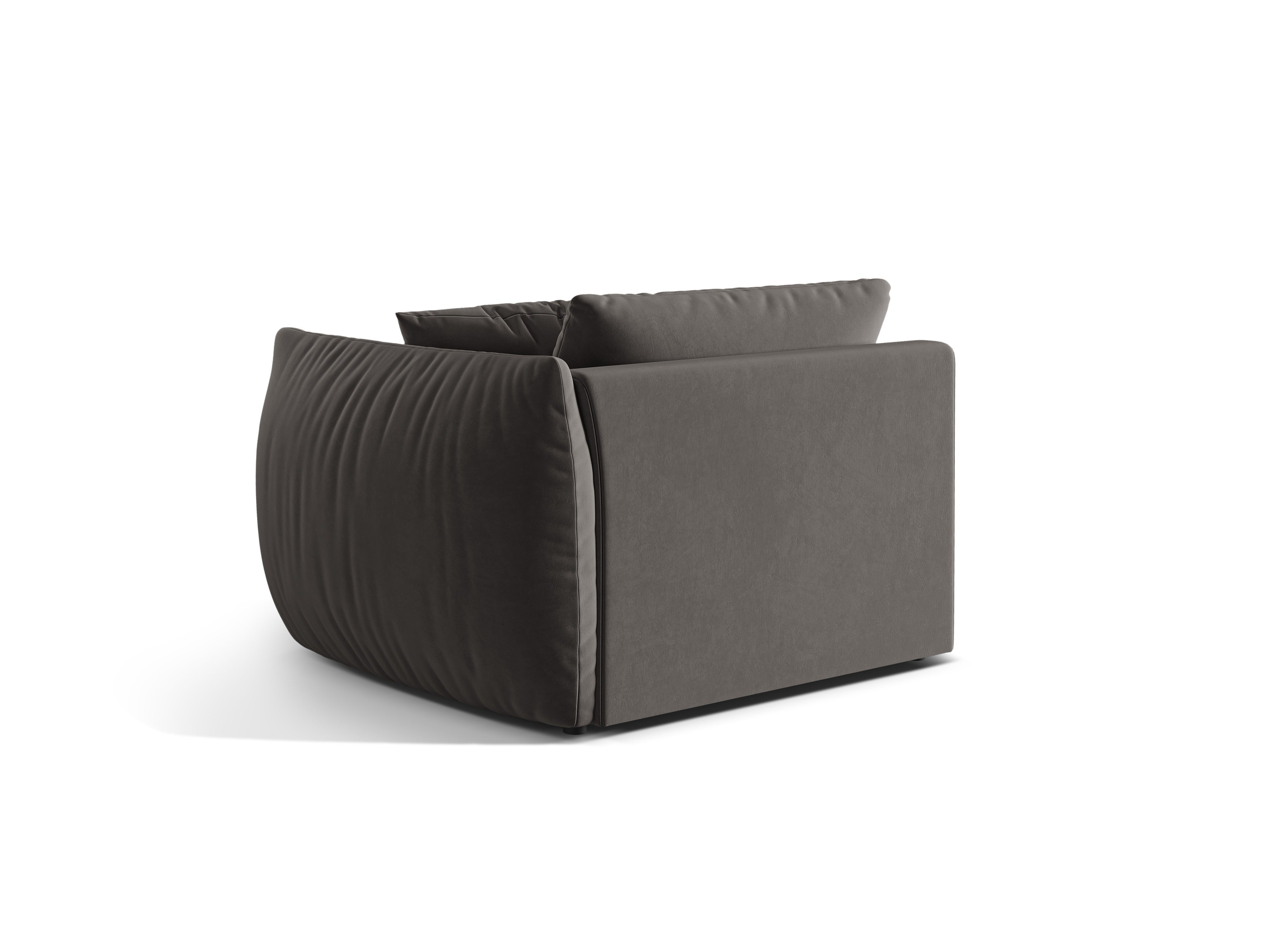 Sofa modułowa aksamitna CHRIS - element prawostronny ciemnoszary do salonu – Micadoni