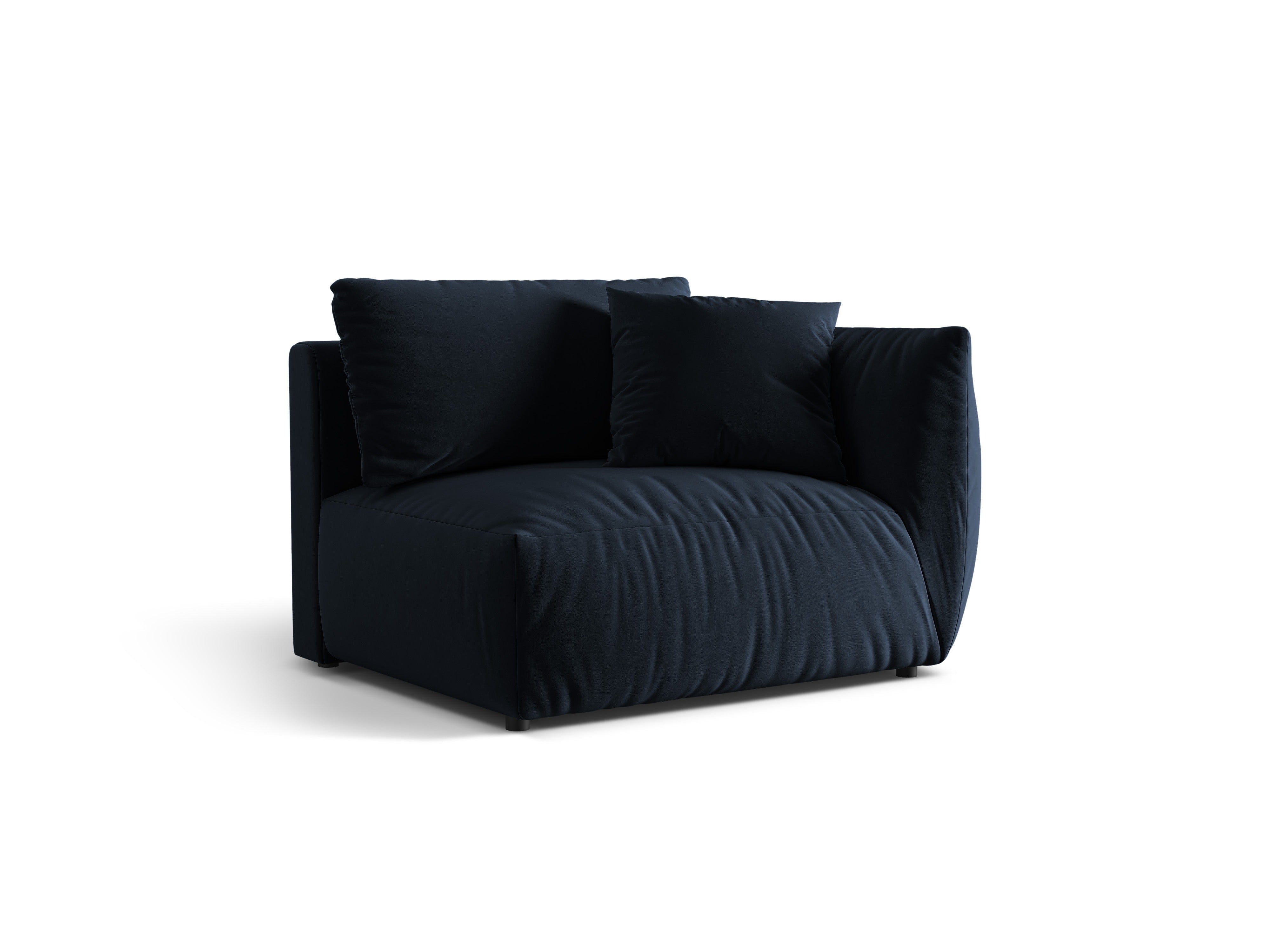 Modulaire fluwelen bank CHRIS - breed rechts element koninklijk blauw
