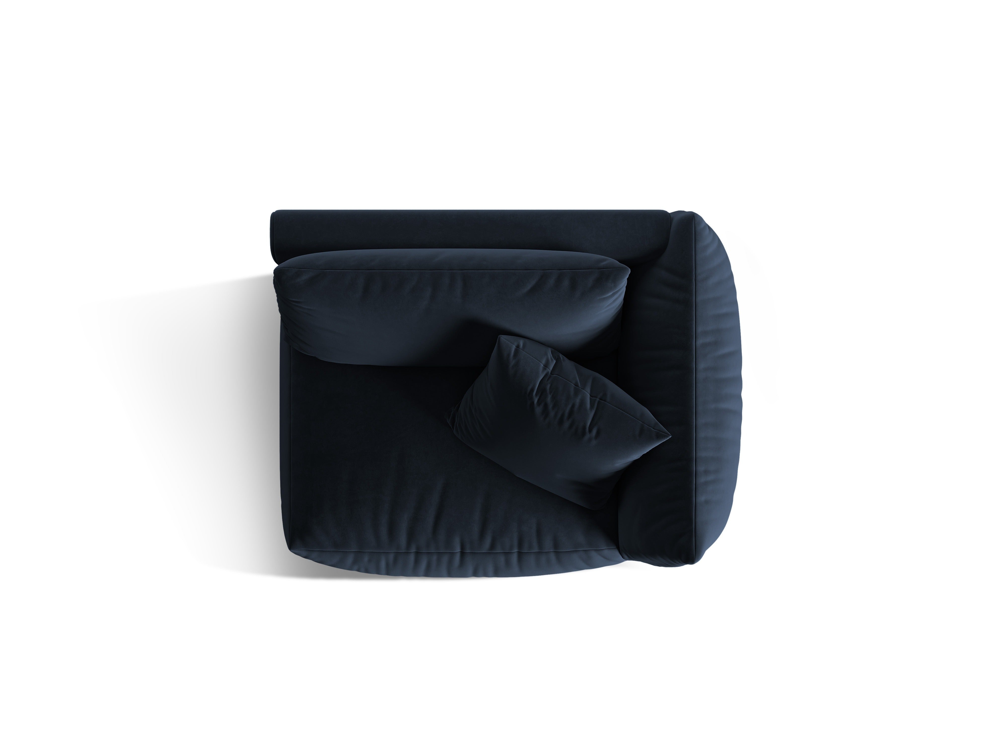 Modulaire fluwelen bank CHRIS - breed rechts element koninklijk blauw