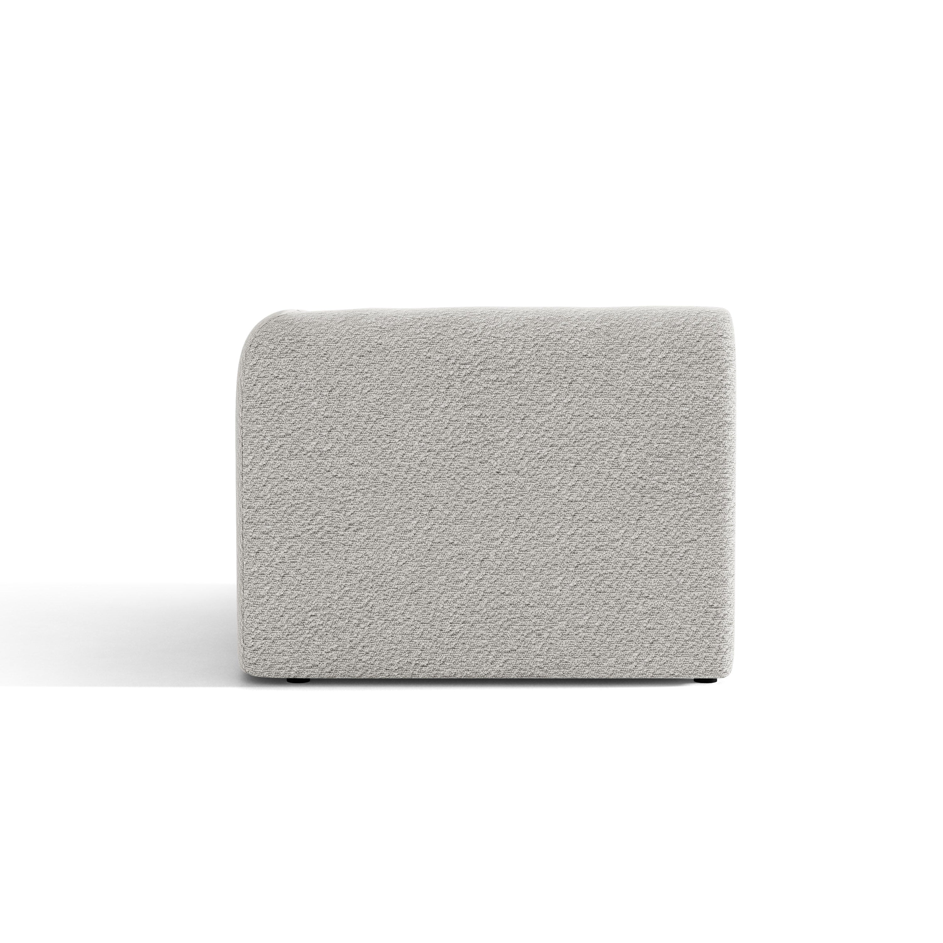Sofa modułowa MILEY - moduł prawostronny jasnoszary boucle – tkanina bouclé