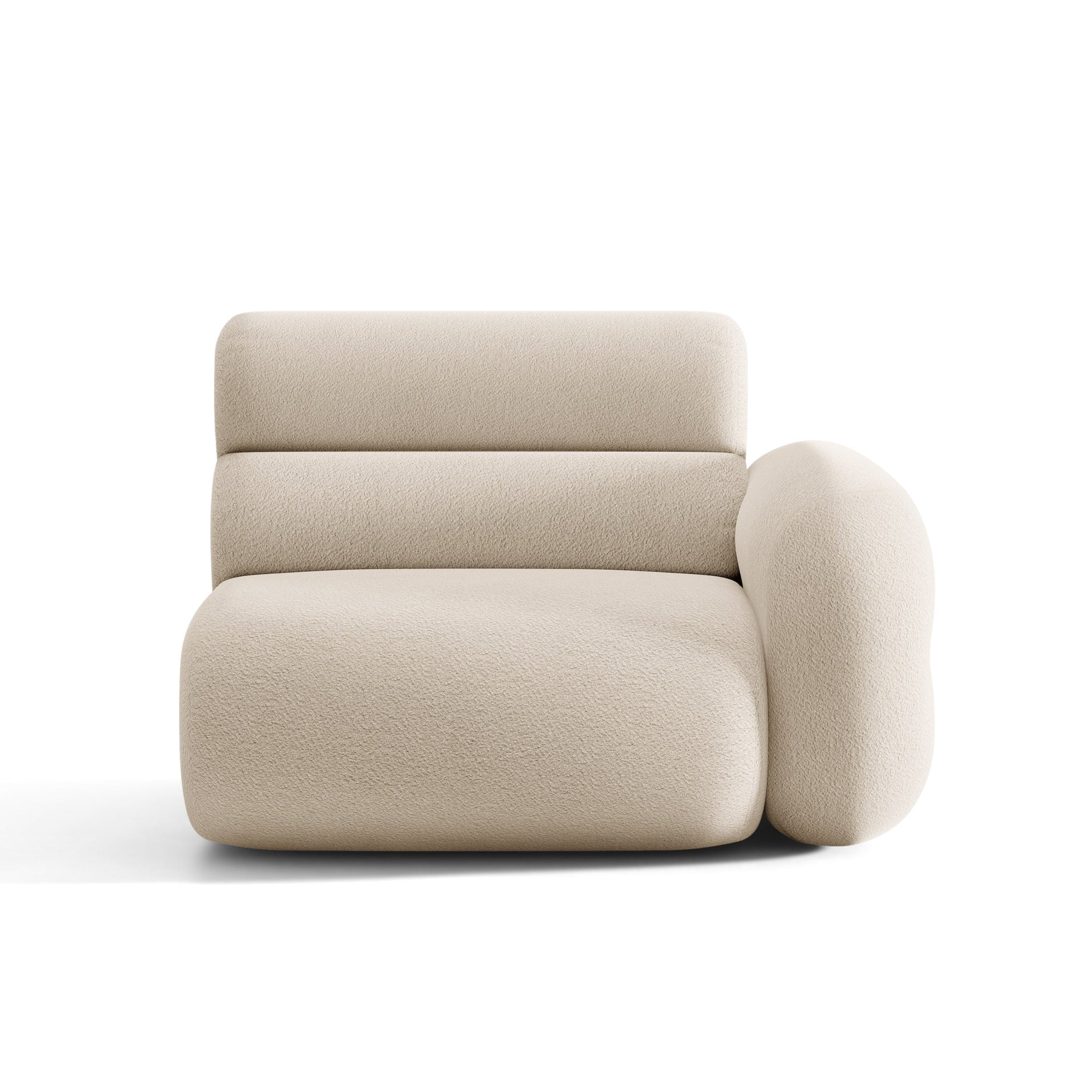 Modulaire bank NEO - rechts module in beige bouclé