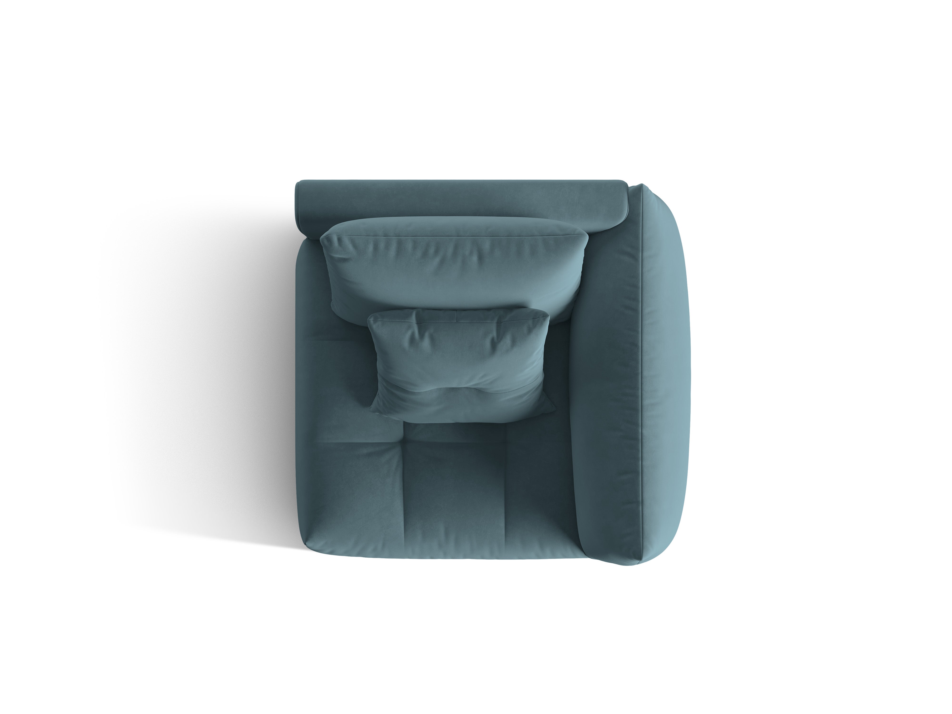 Velvet modular sofa BLOOM - right-side element light blue