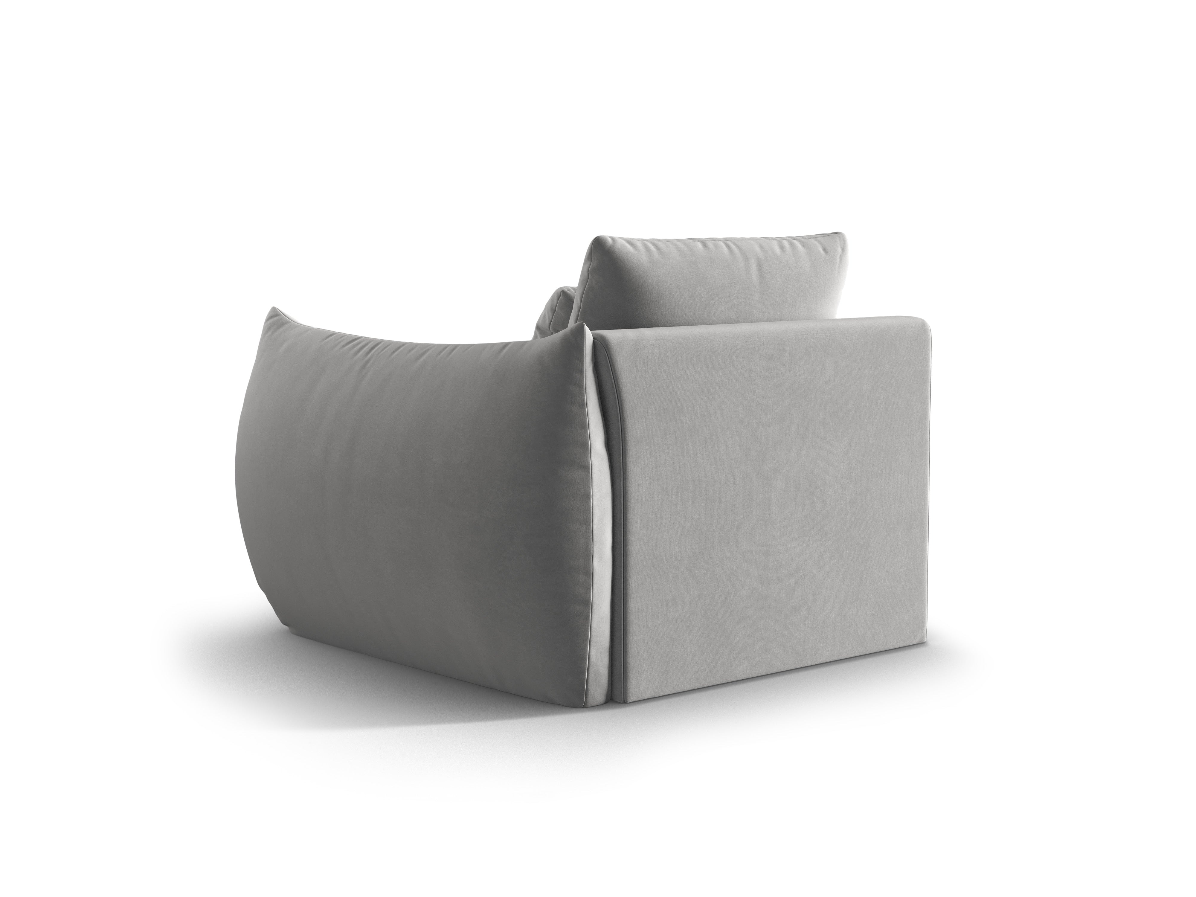Velvet modular sofa BLOOM - right-side element gray