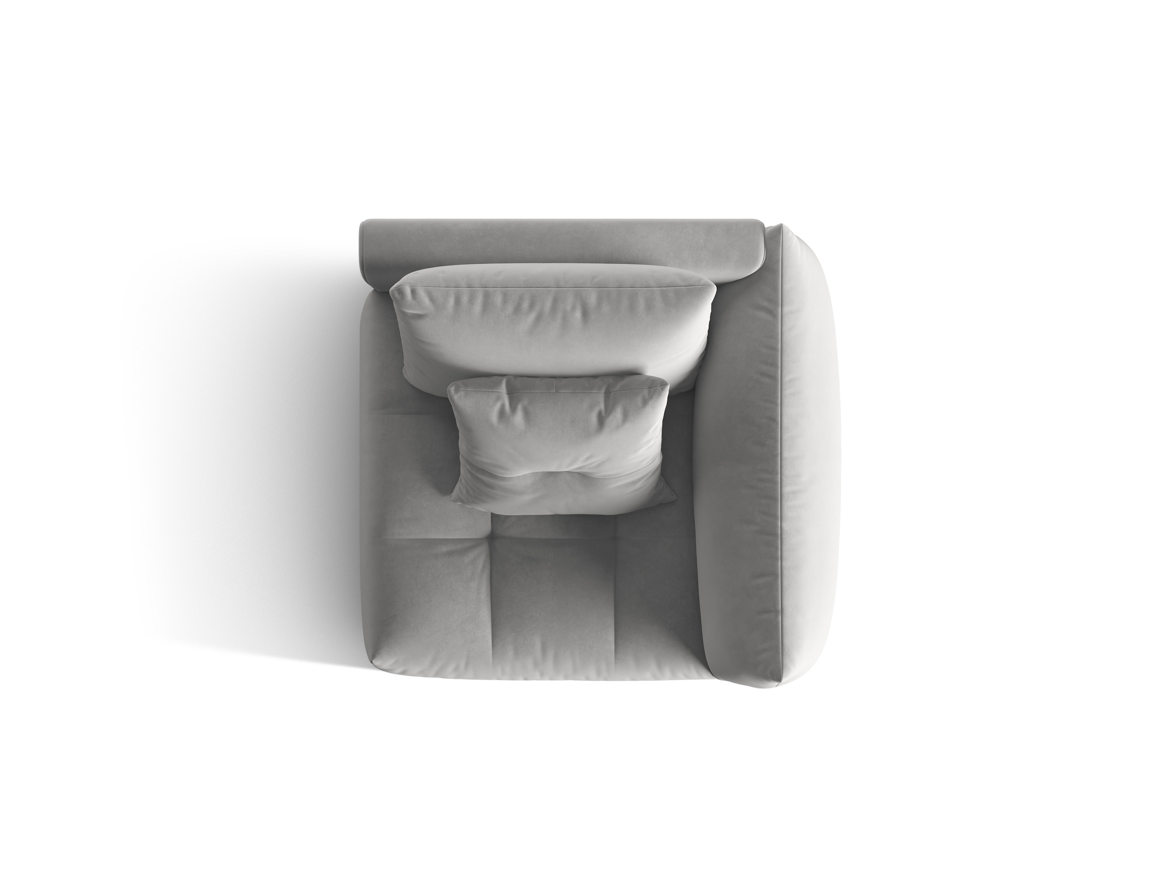 Velvet modular sofa BLOOM - right-side element gray