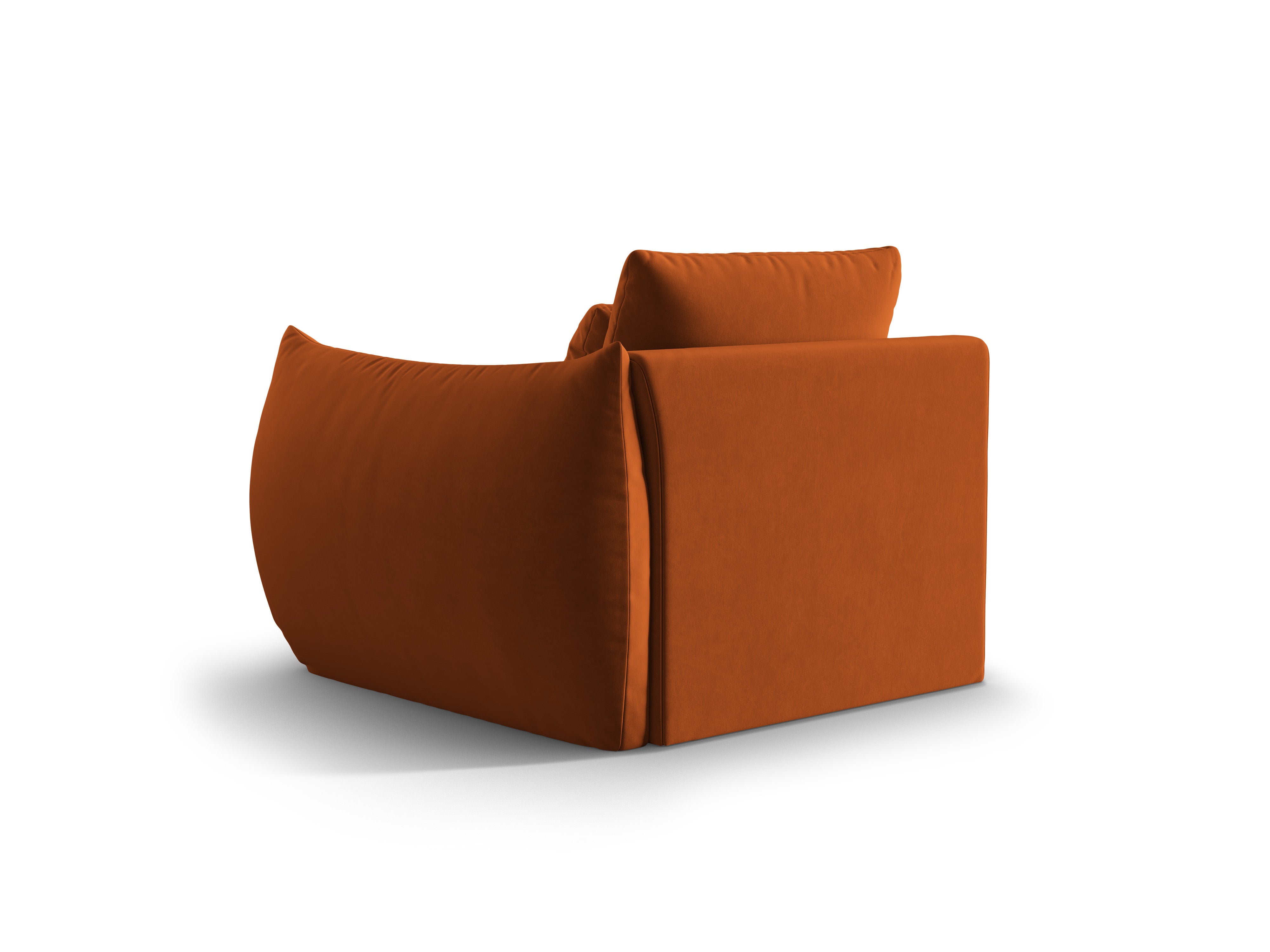 Modulares Samtsofa BLOOM - rechte Element terracotta
