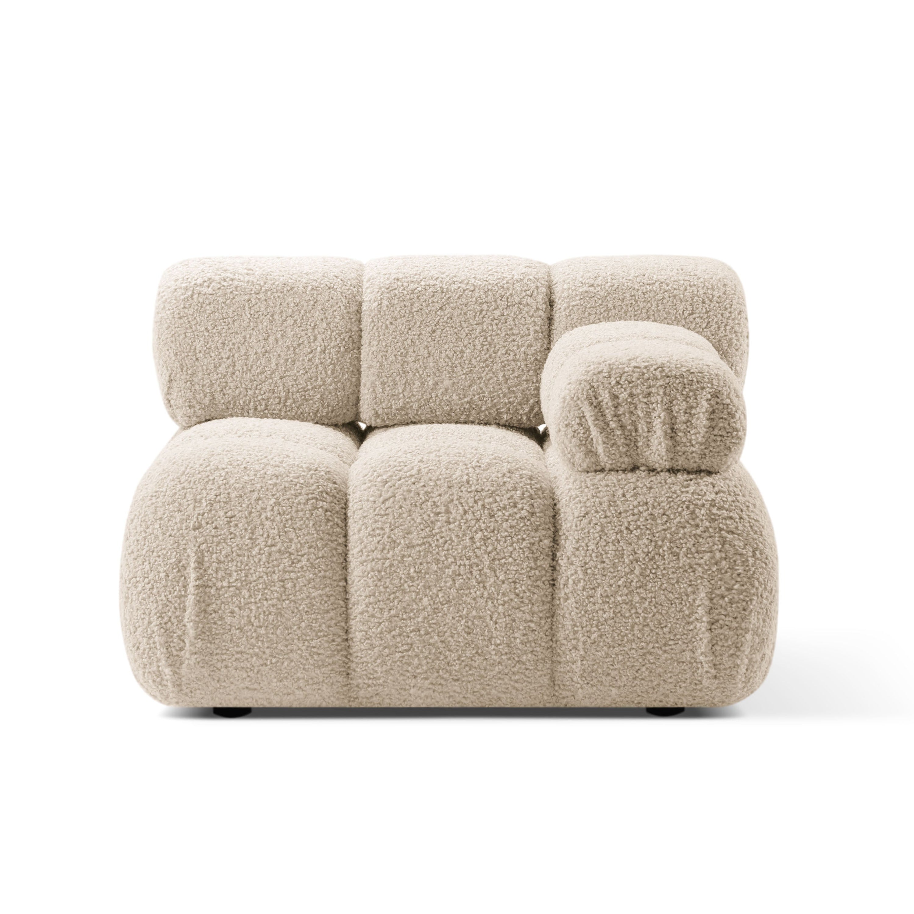 Modulaire bank BELLIS - rechtszijdig module in beige bouclé