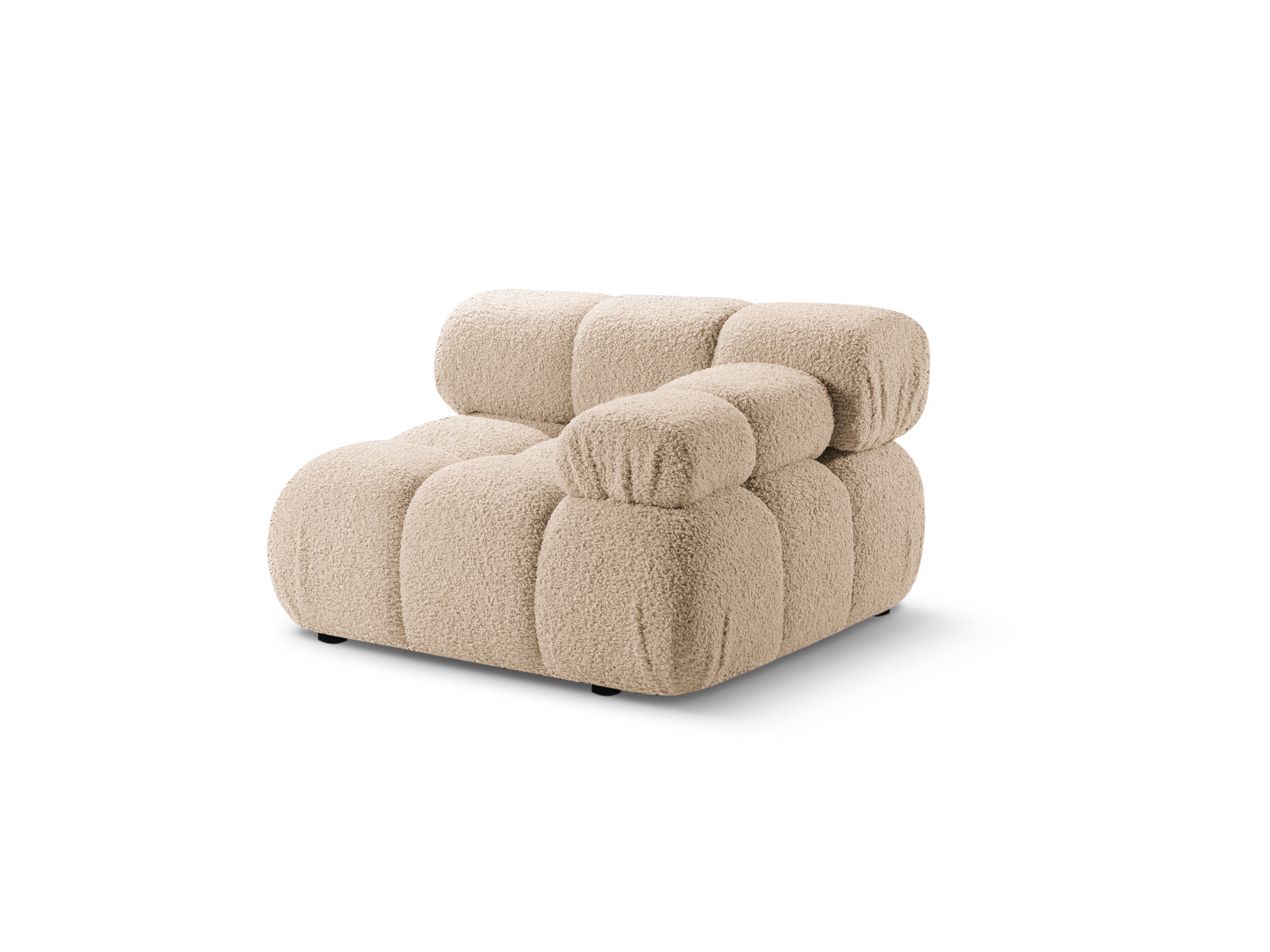 Modulaire bank BELLIS - rechtszijdig module in zandkleurige boucle