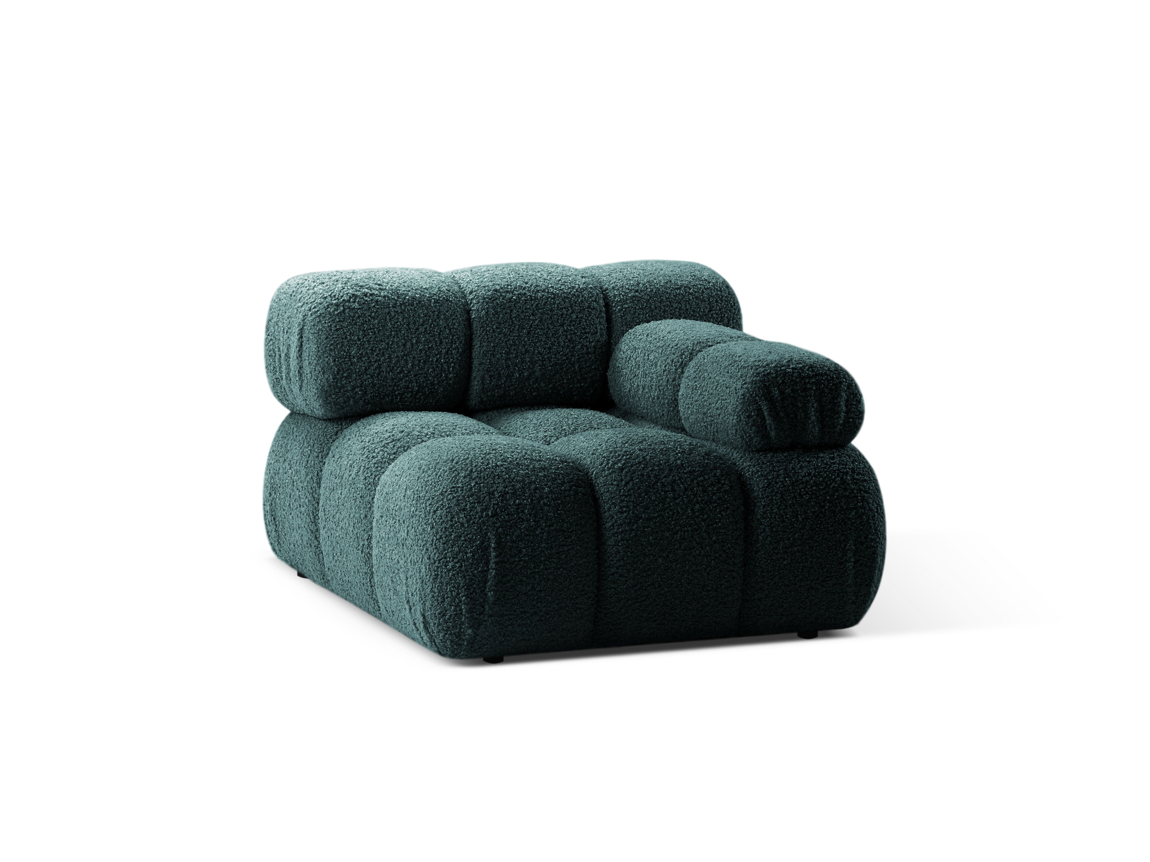 Modulaire bank BELLIS - diepe rechtse module in petrol boucle