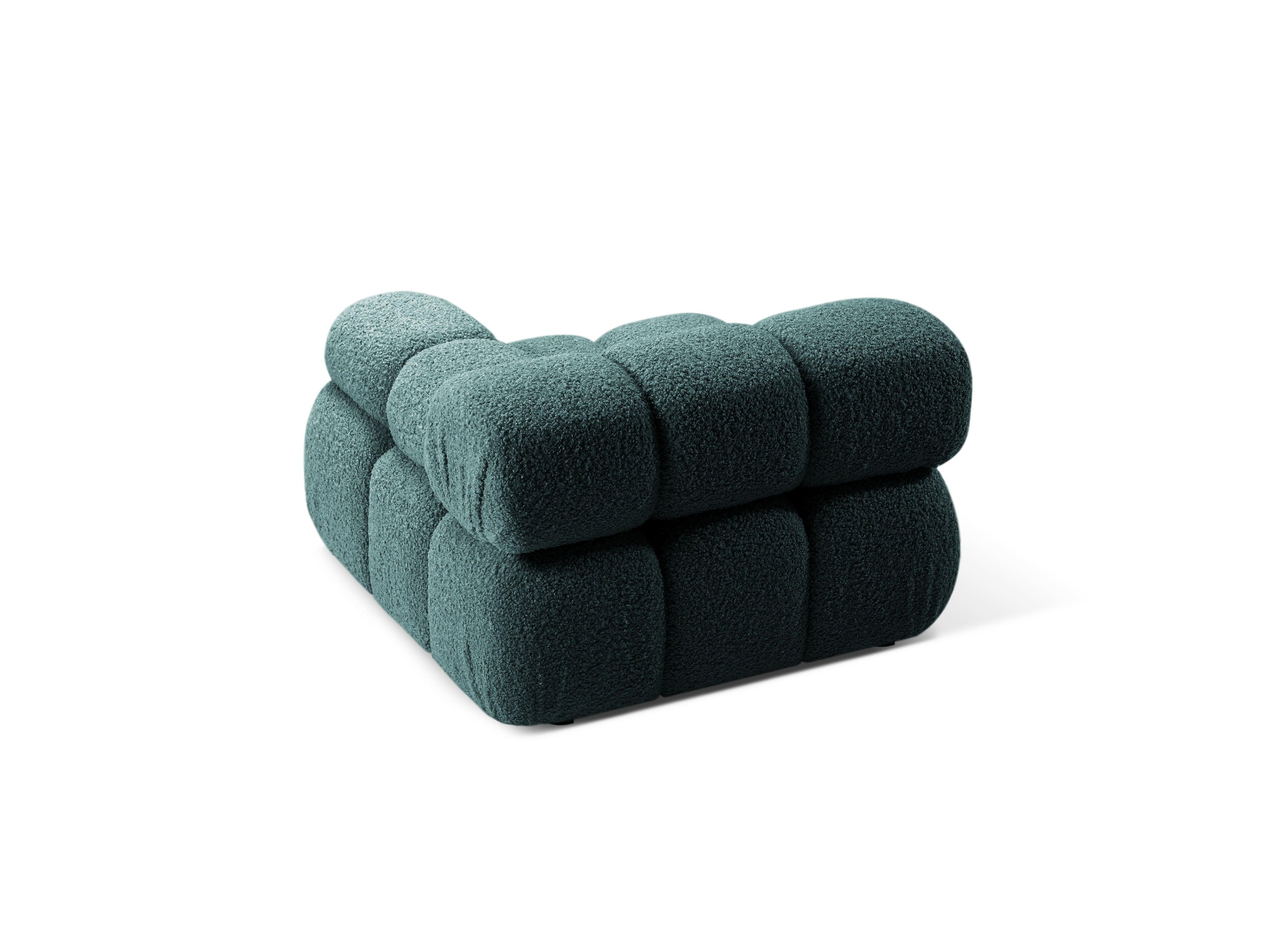 Modulaire bank BELLIS - diepe rechtse module in petrol boucle