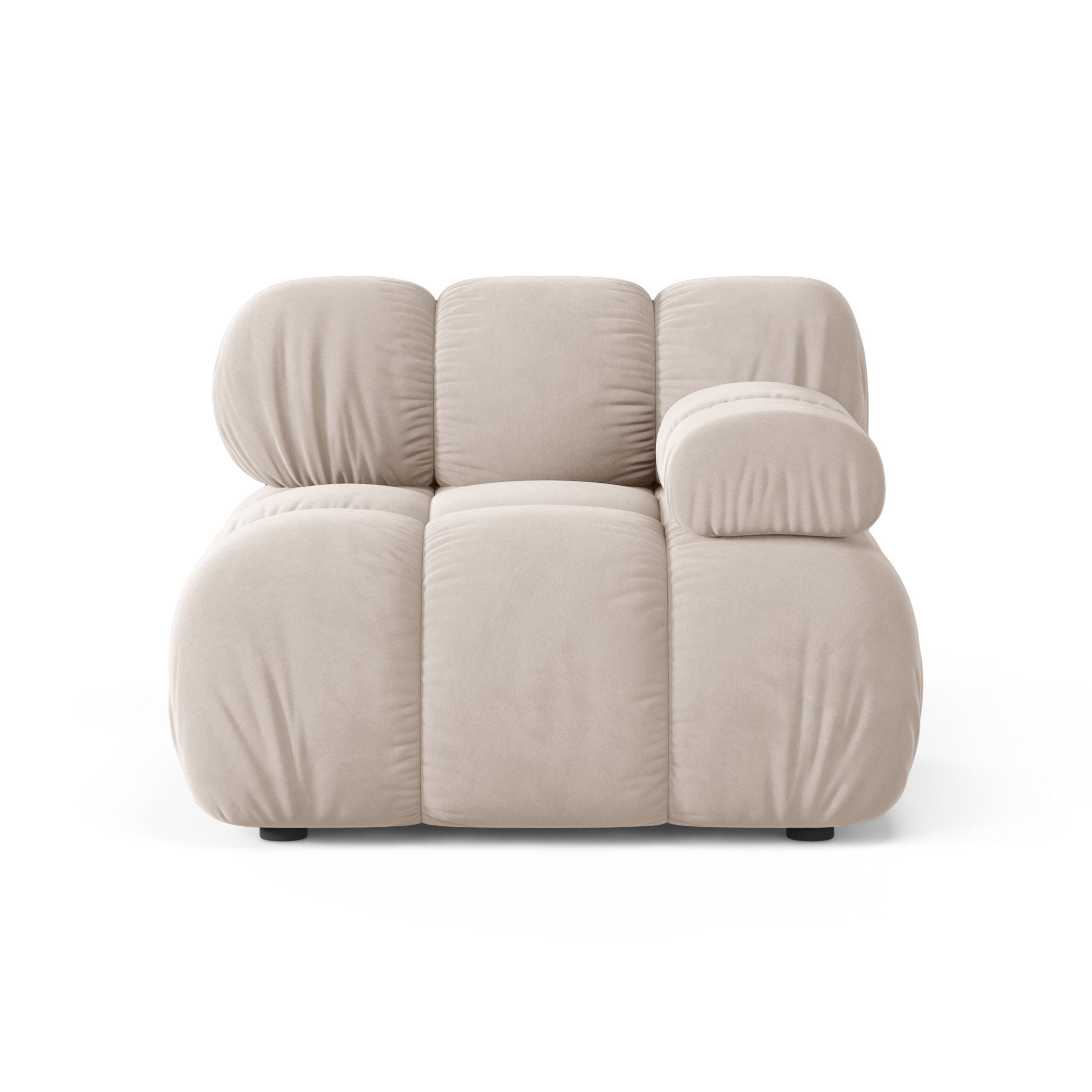 Modulaire bank BELLIS - rechter module in lichtbeige velours