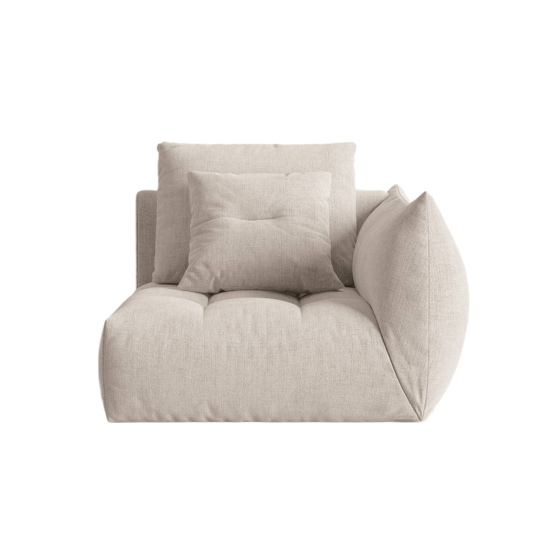 BLOOM modular sofa - right-side element in dark beige chenille