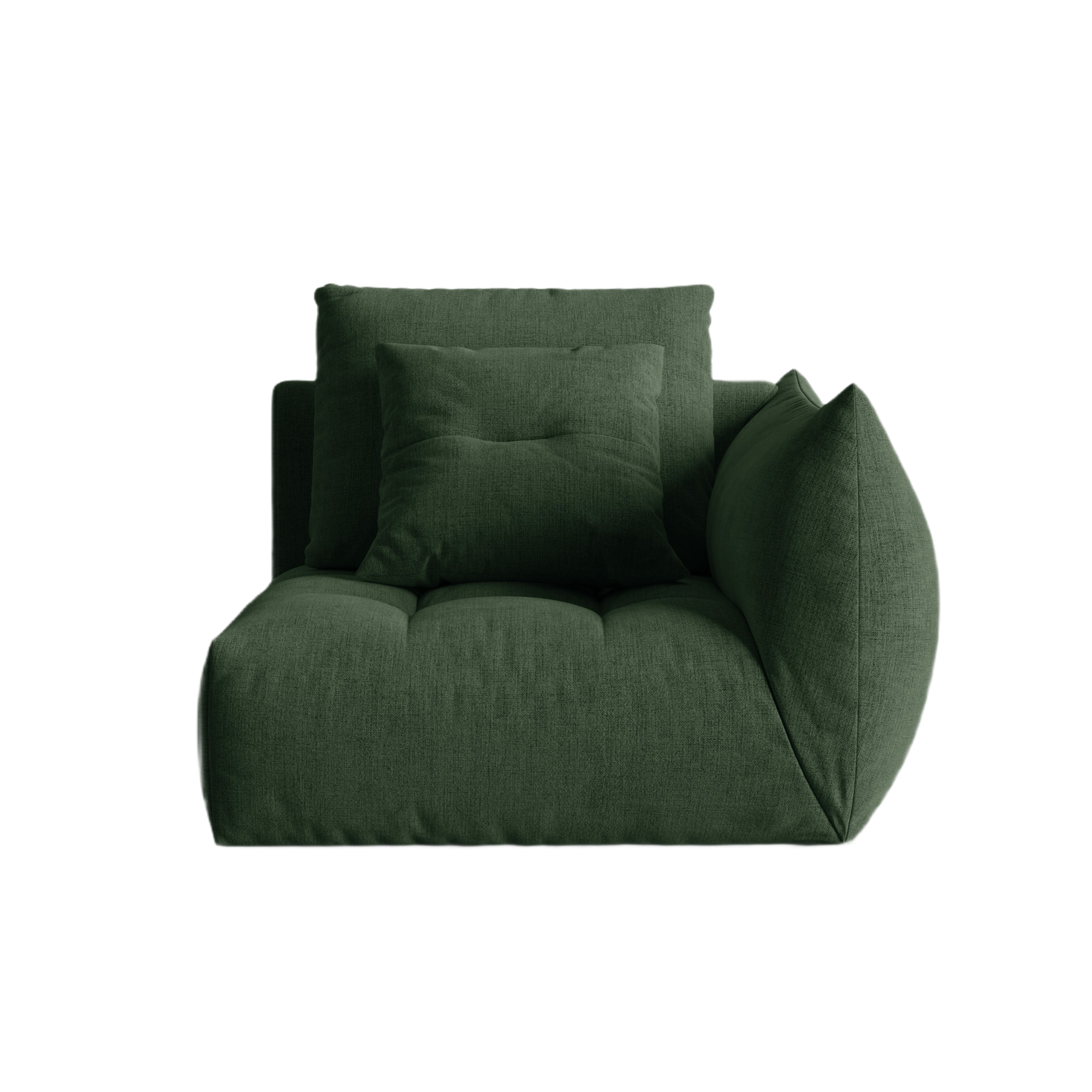 BLOOM modular sofa - right-side element green chenille