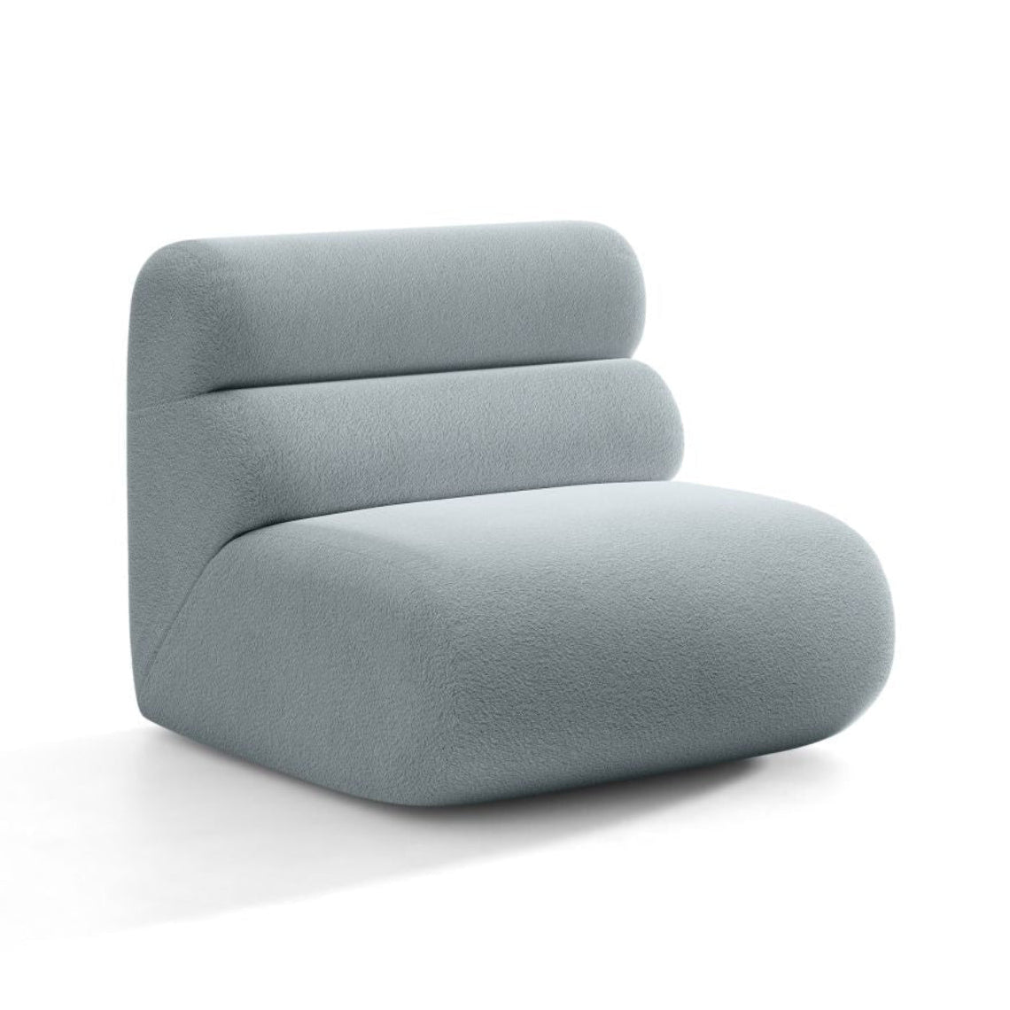 Neo fauteuil / module in lichtblauwe boucle