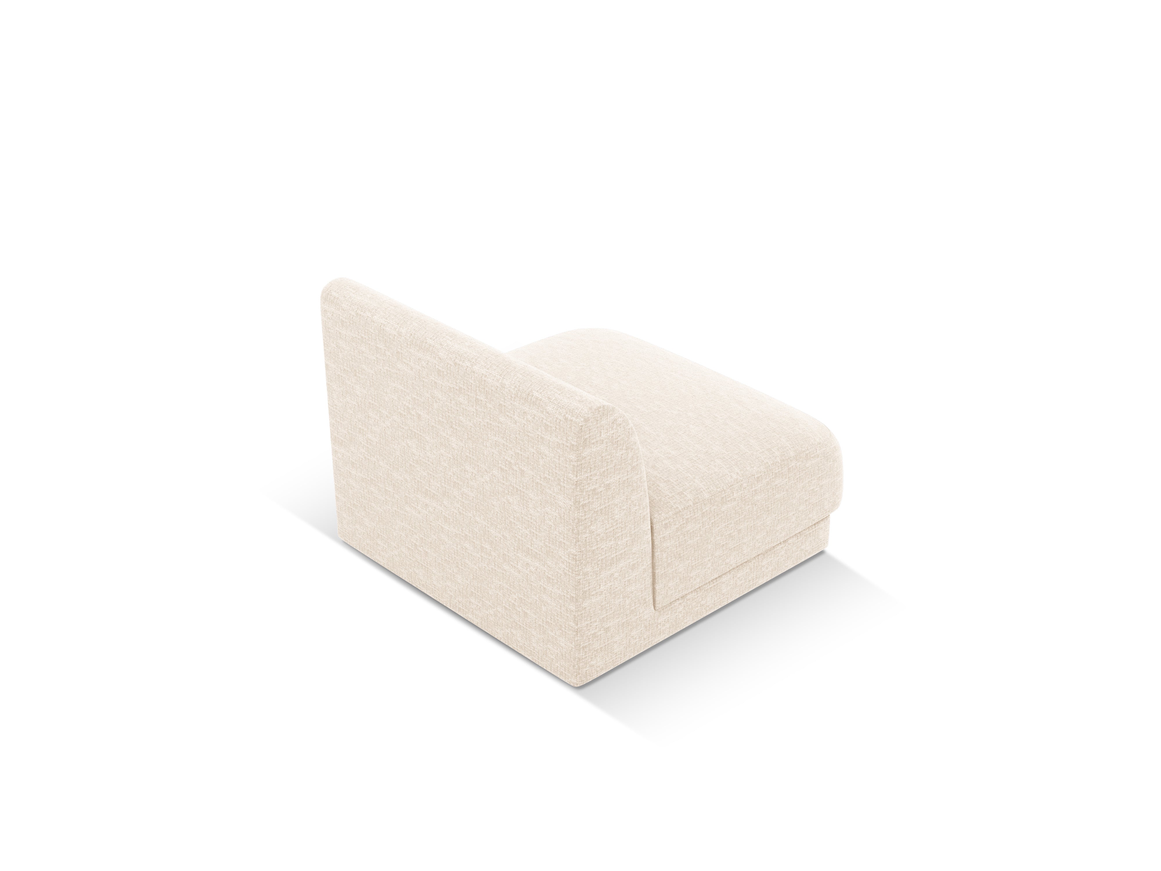 Fauteuil / module MILEY lichtbeige chenille zijdeachtig
