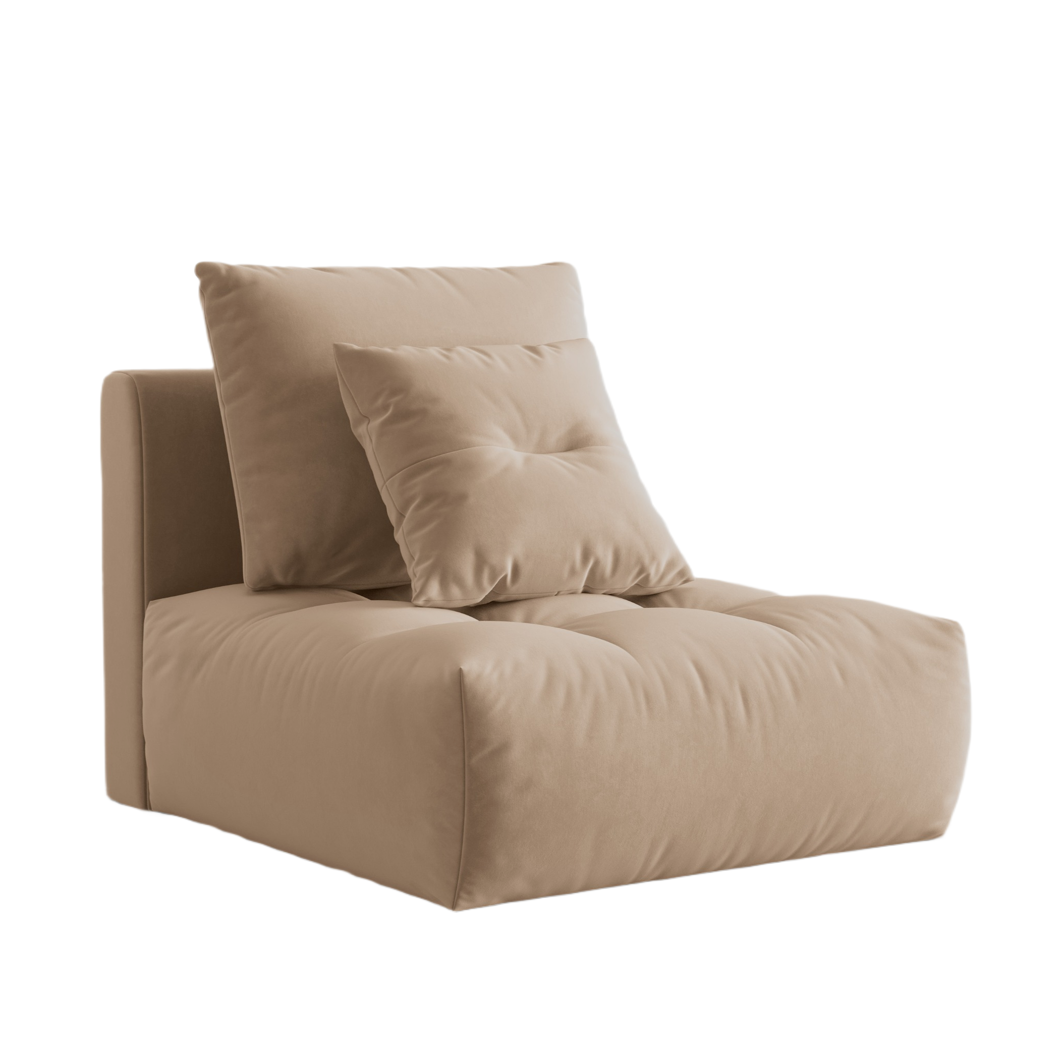 Fauteuil / fluwelen module BLOOM lichtbruin