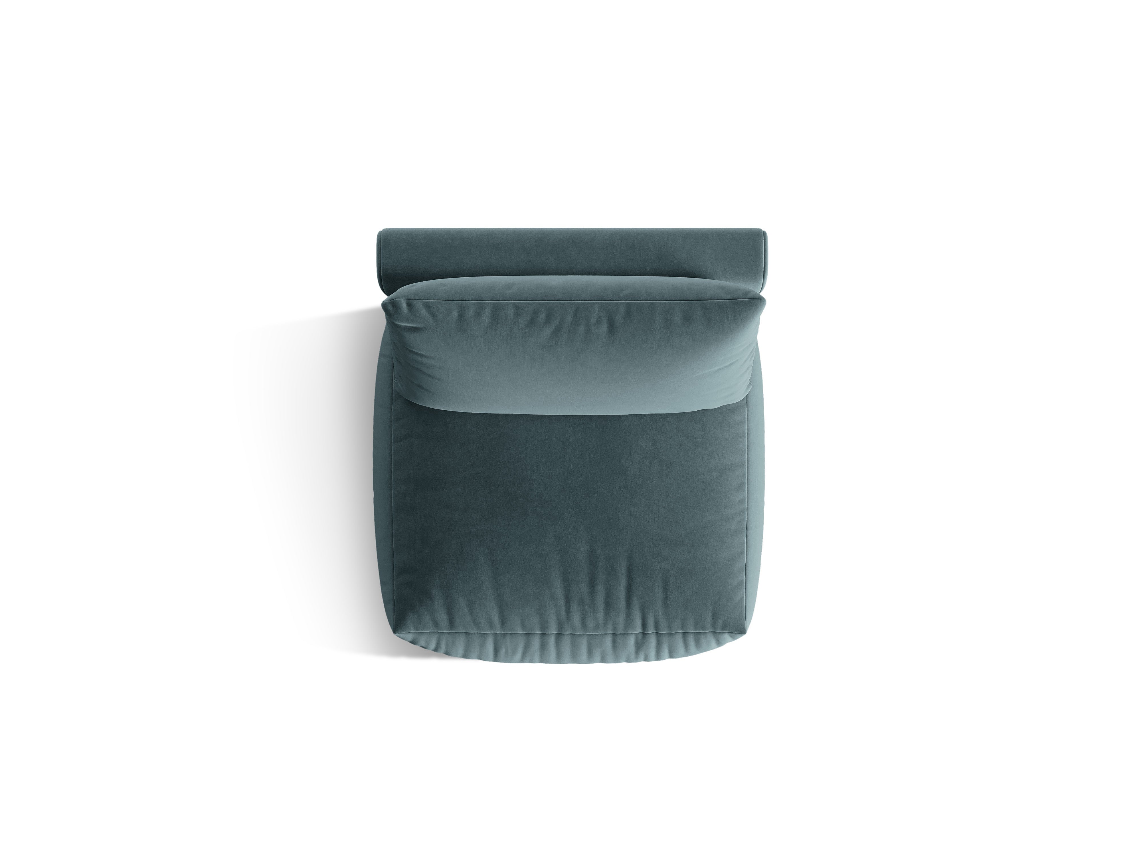 Modulaire fluwelen bank CHRIS - middenelement lichtblauw