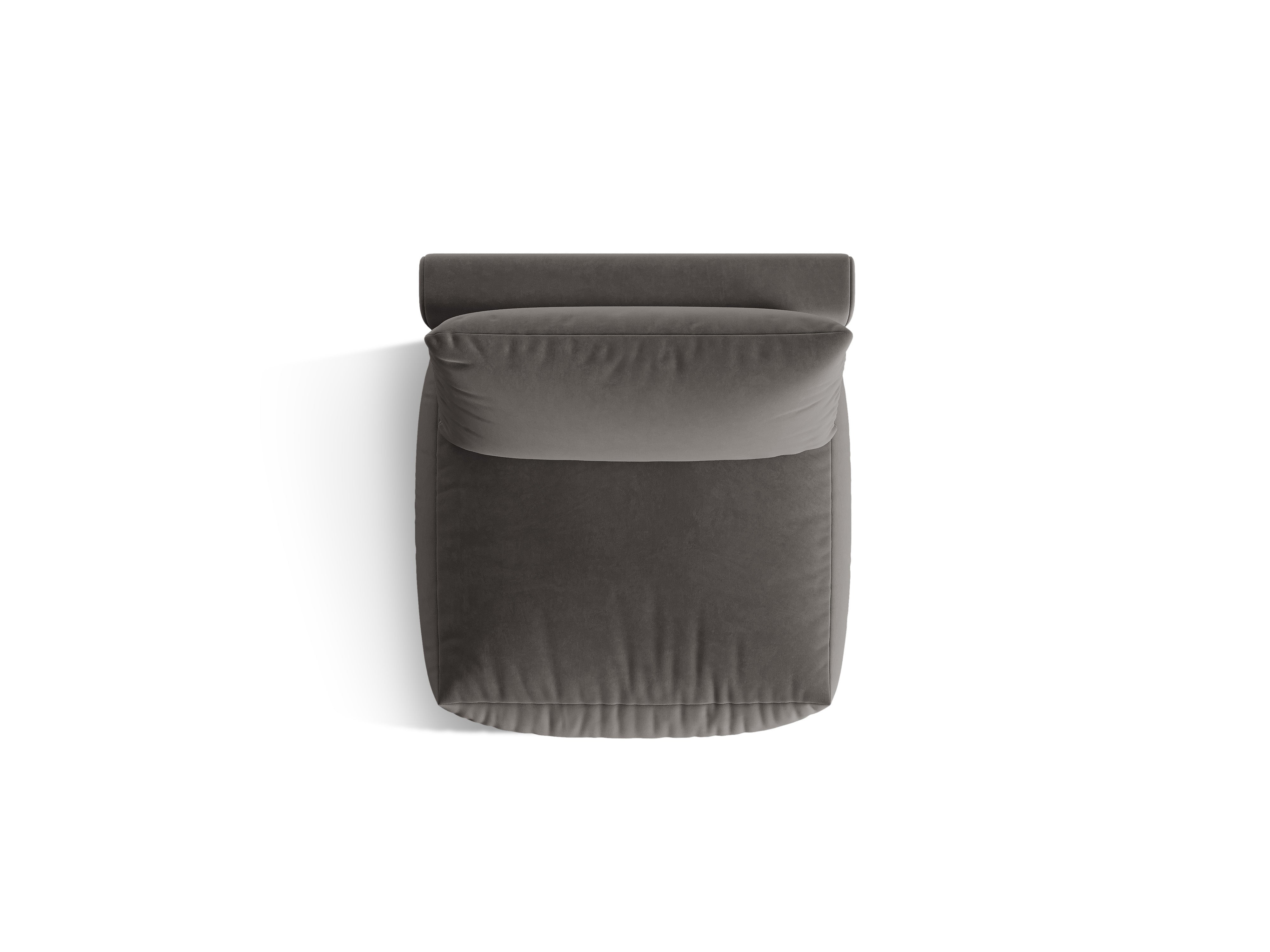 Modulares Samtsofa CHRIS - mittleres Element in Dunkelgrau