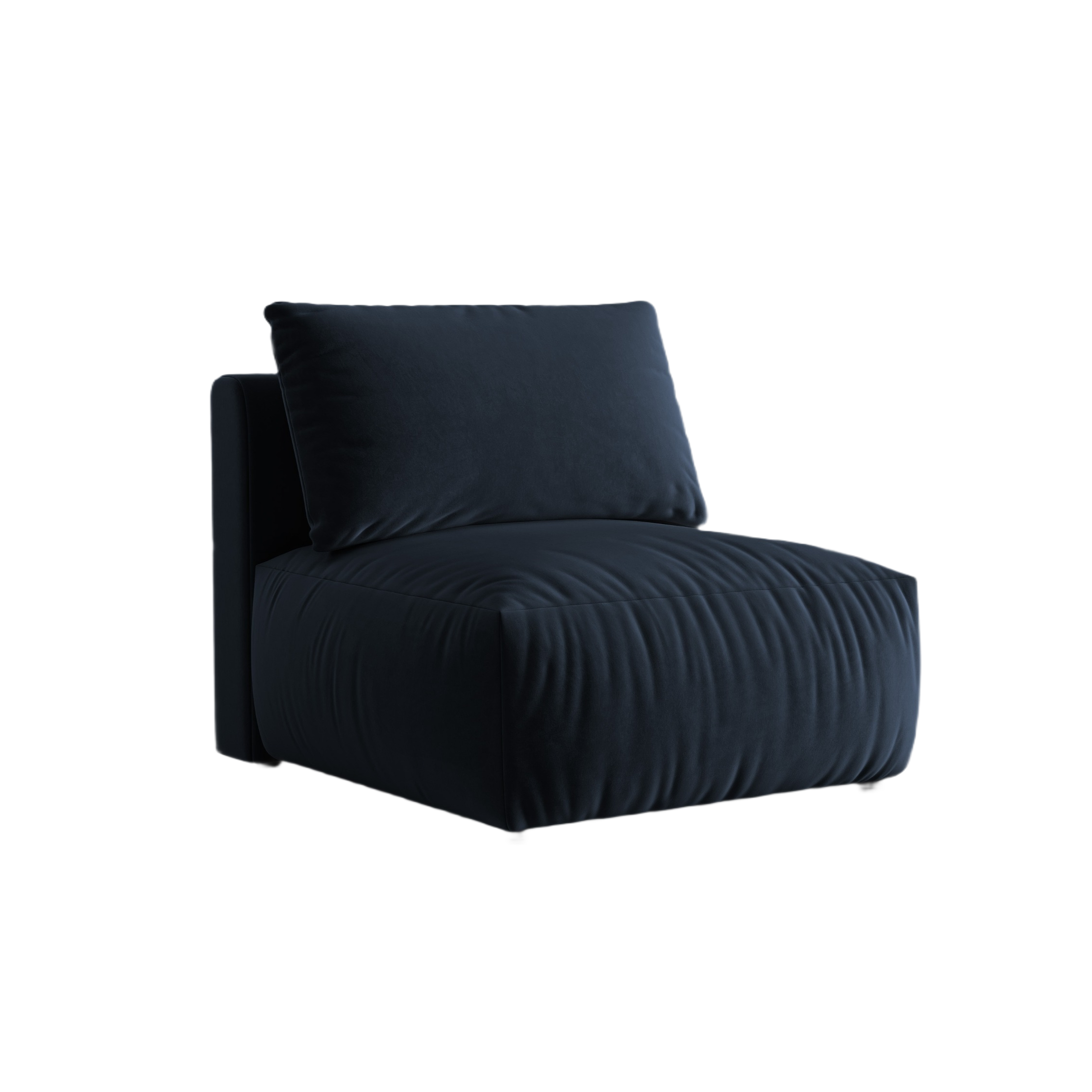 Modulaire fluwelen bank CHRIS - middenelement koninklijk blauw