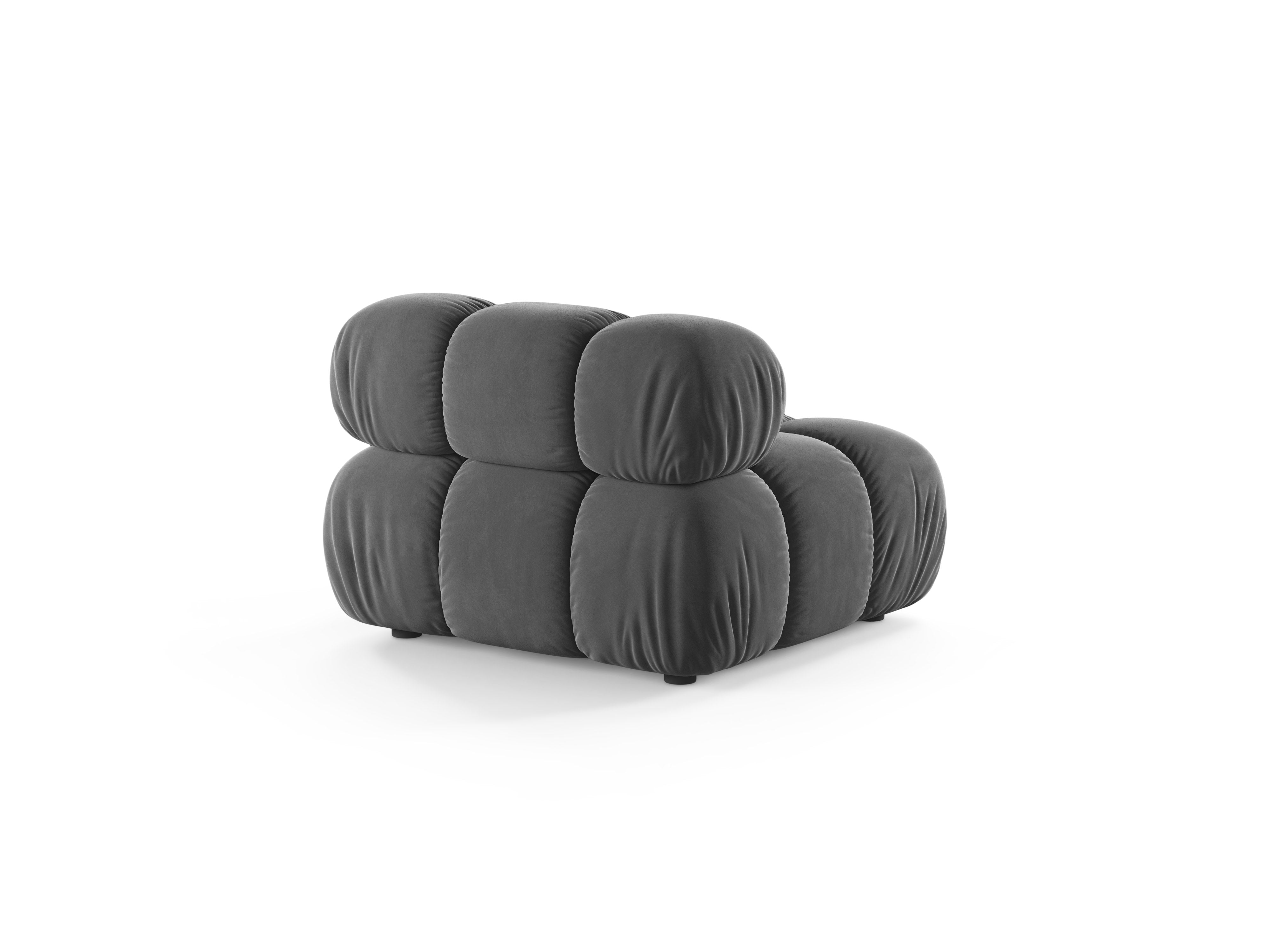 BELLIS fauteuil / module grijs fluweel