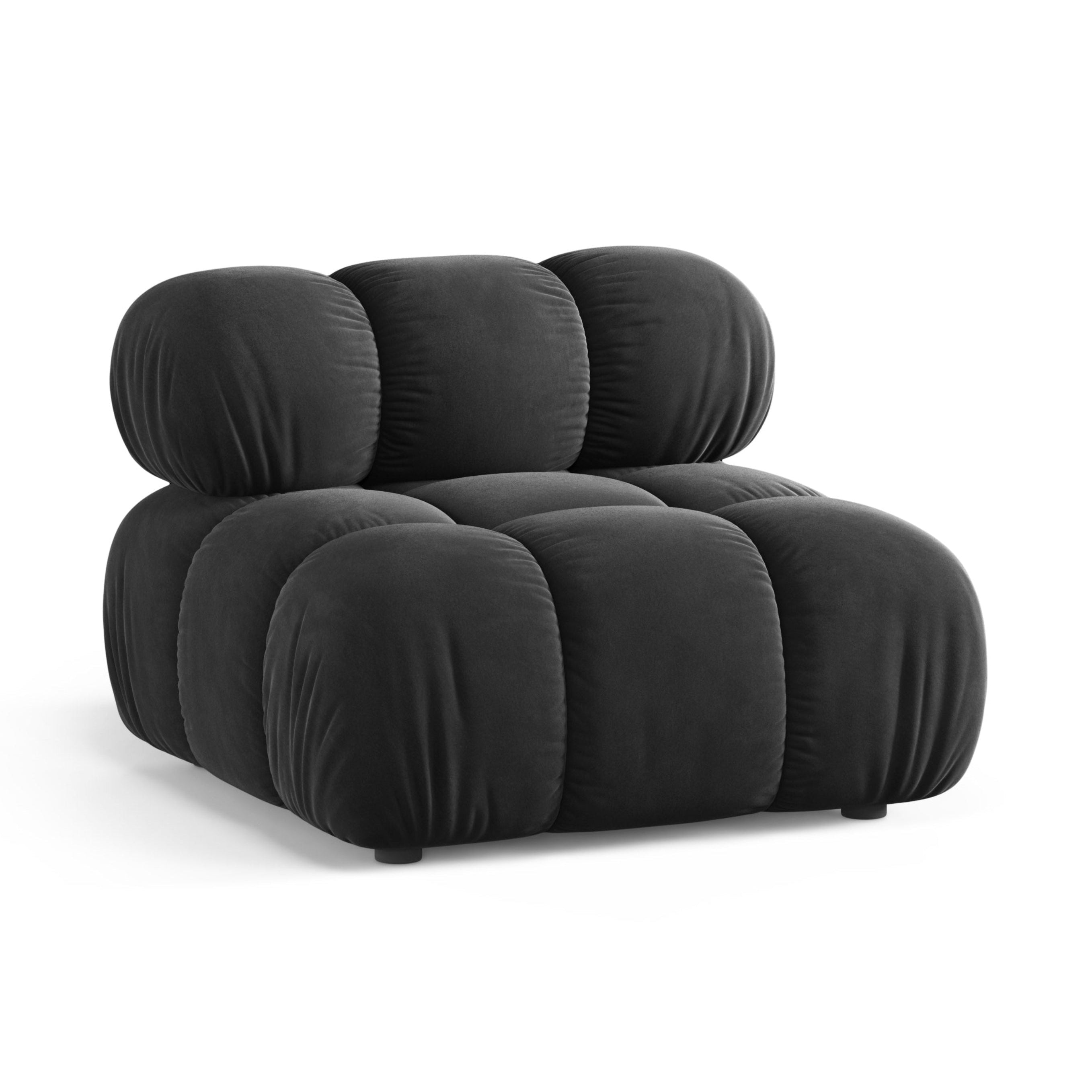 Fauteuil / module BELLIS donkergrijs fluweel