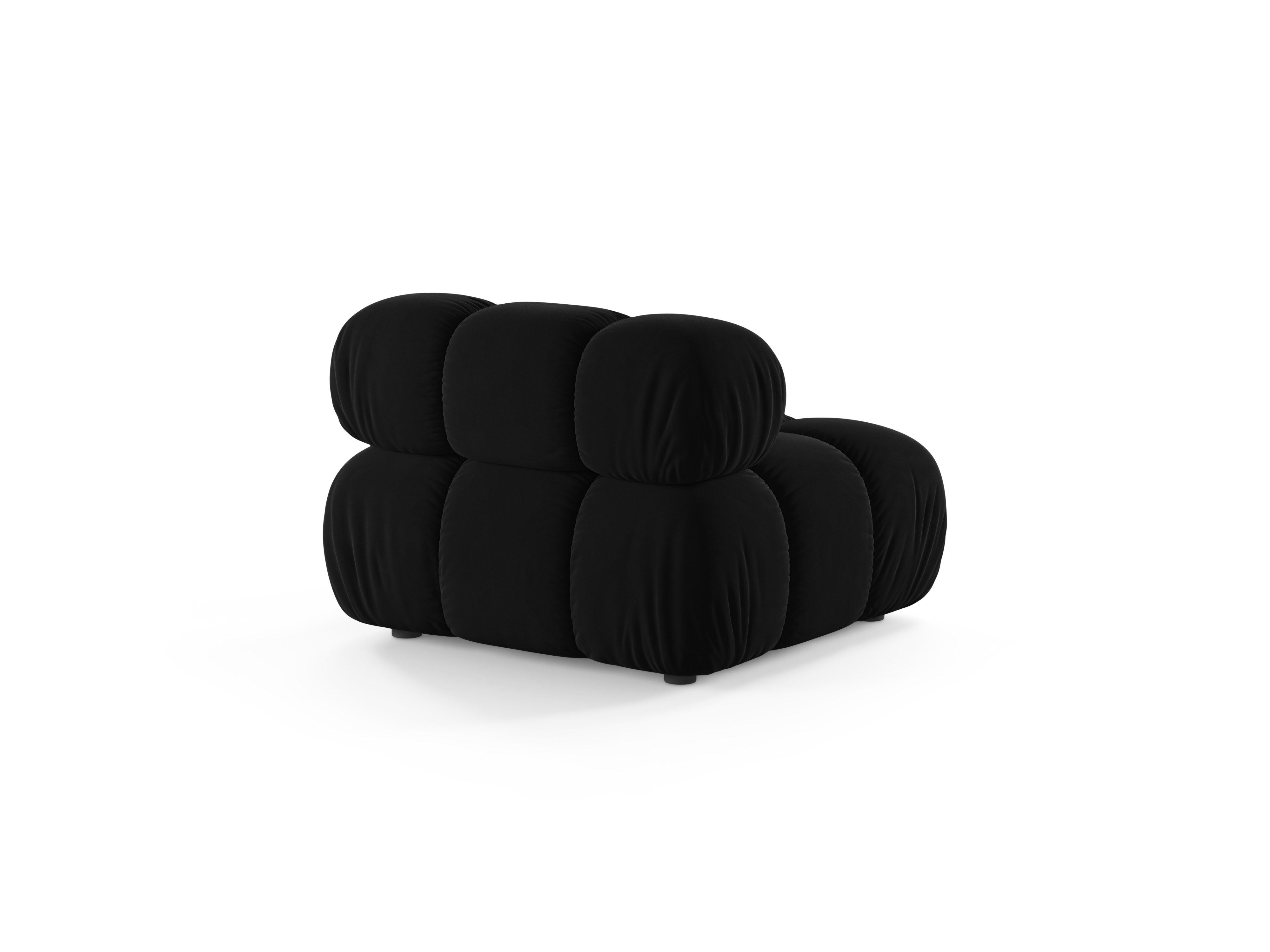 Fauteuil / module van fluweel BELLIS zwart