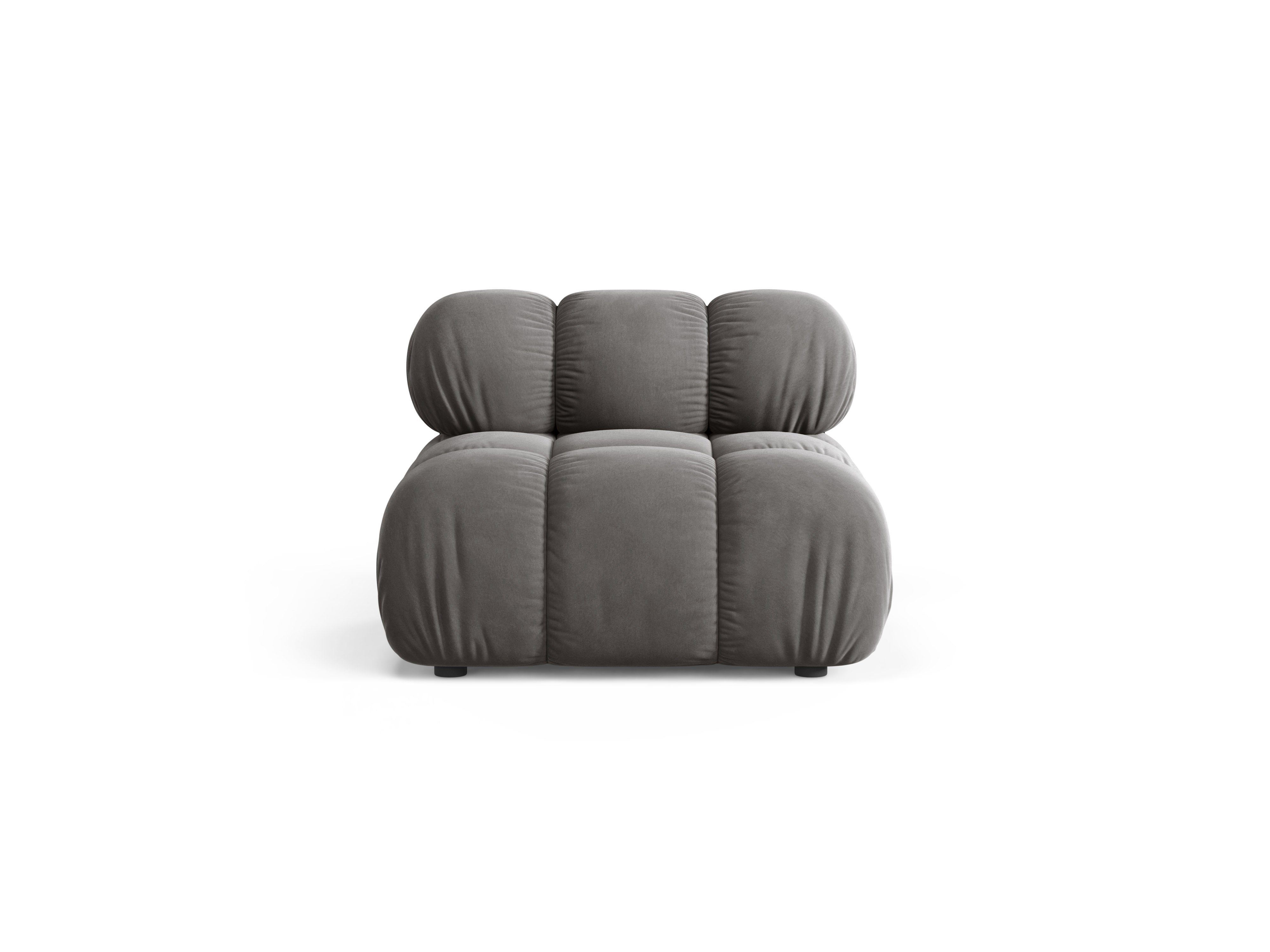 Fauteuil / modulaire fluwelen BELLIS grijs