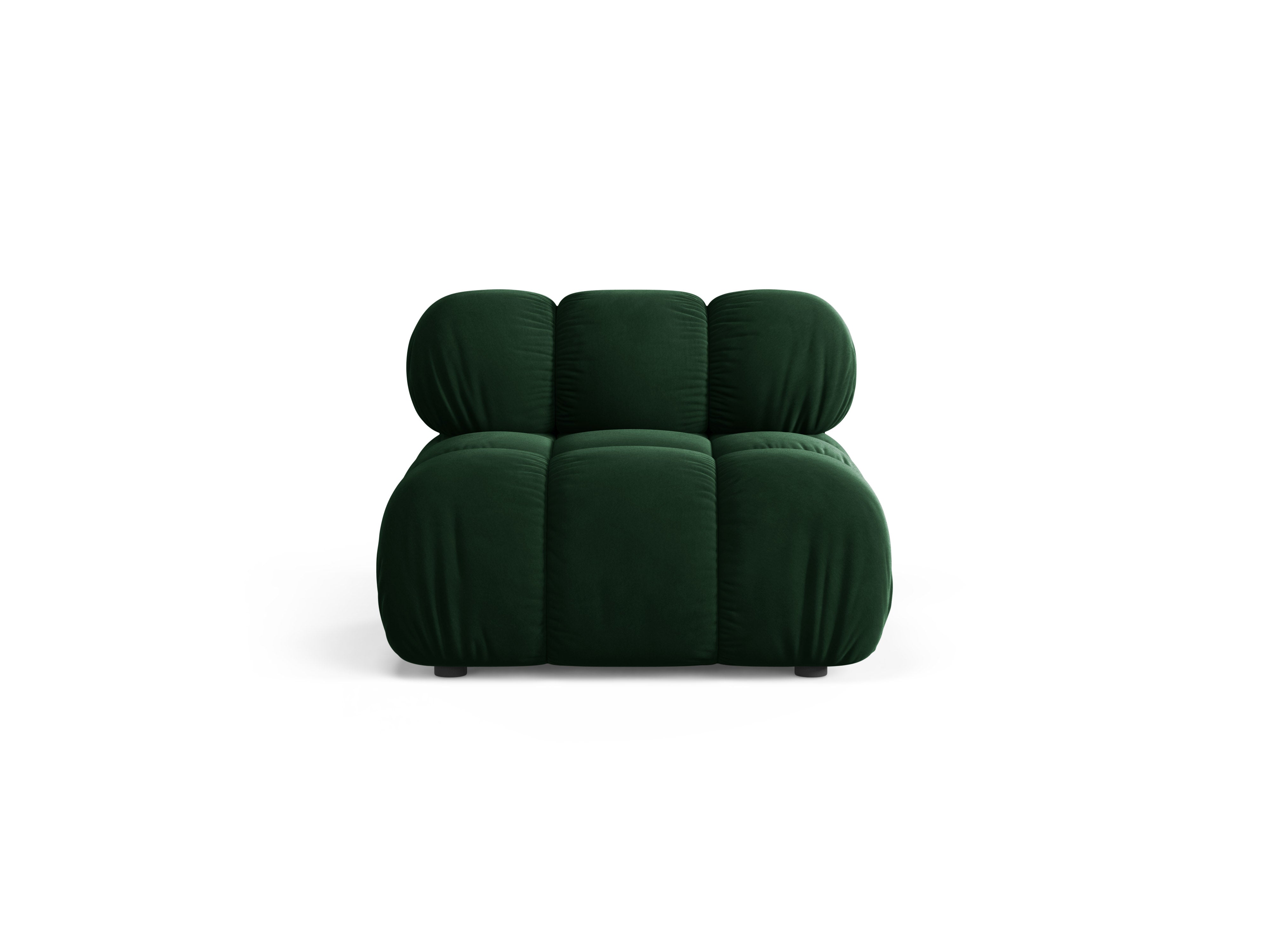 Fauteuil / module van fluweel BELLIS in bottlegroen