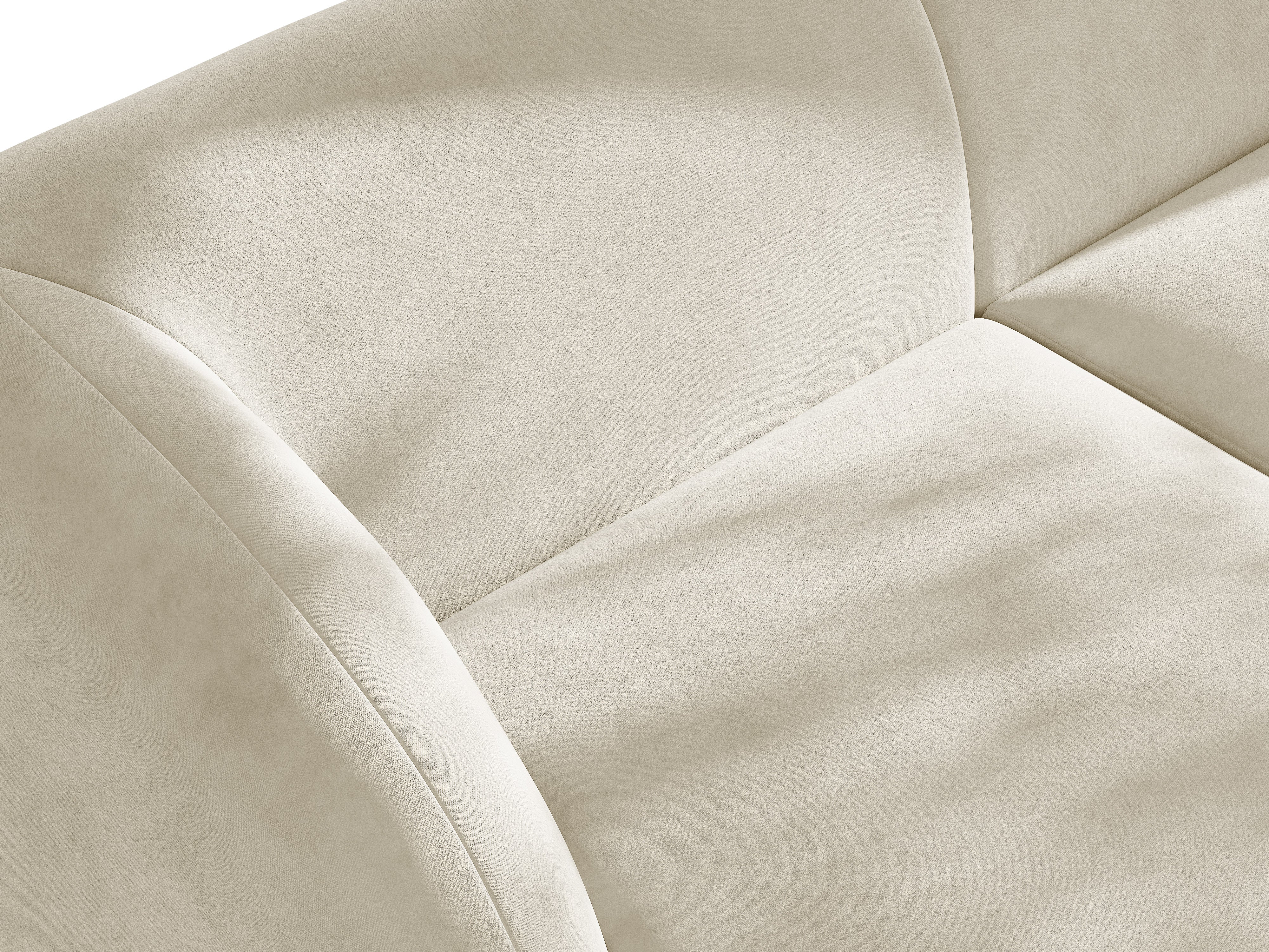 Fotel / moduł aksamitny MILEY jasnobeżowy – styl minimalistyczny