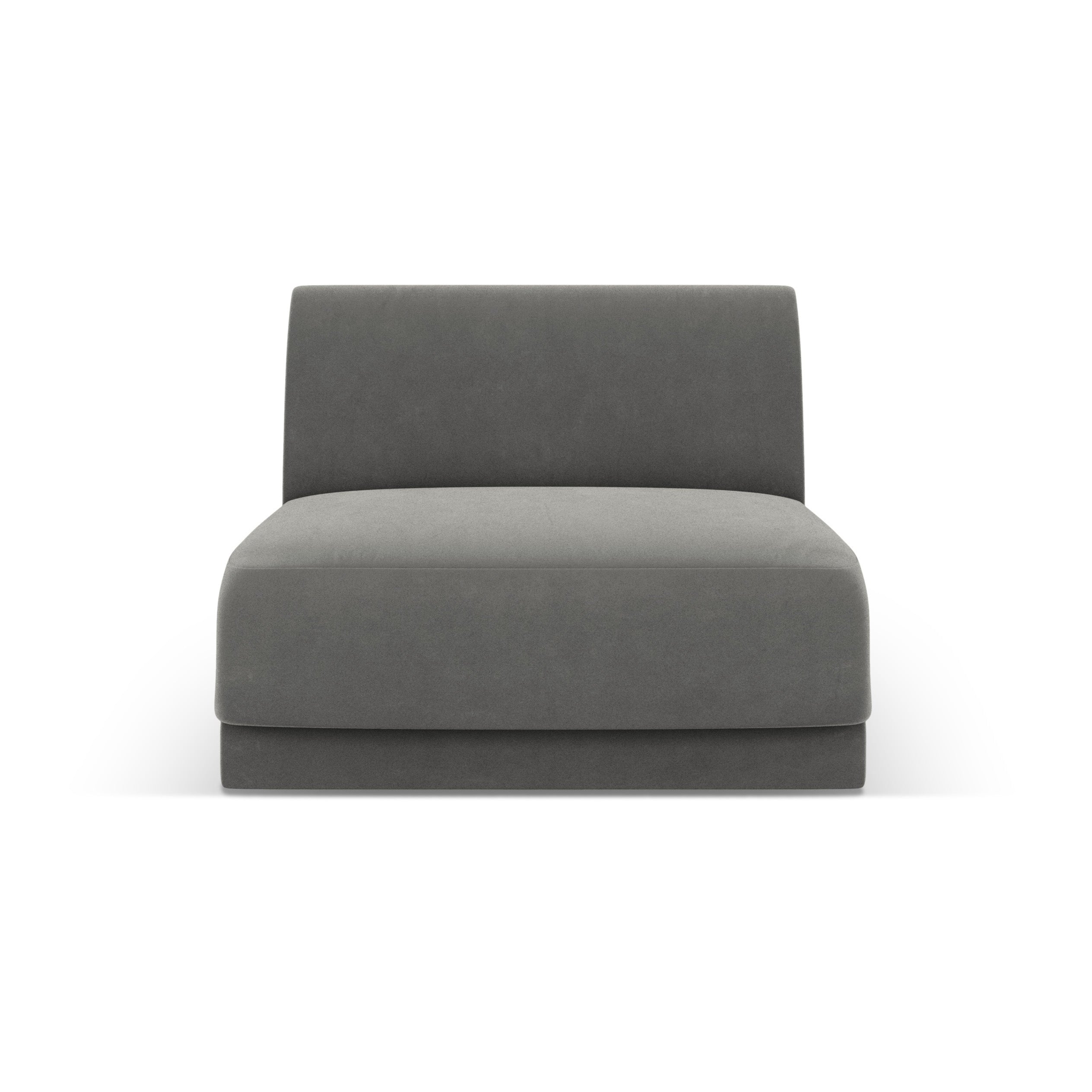 Armchair / velvet module MILEY light gray