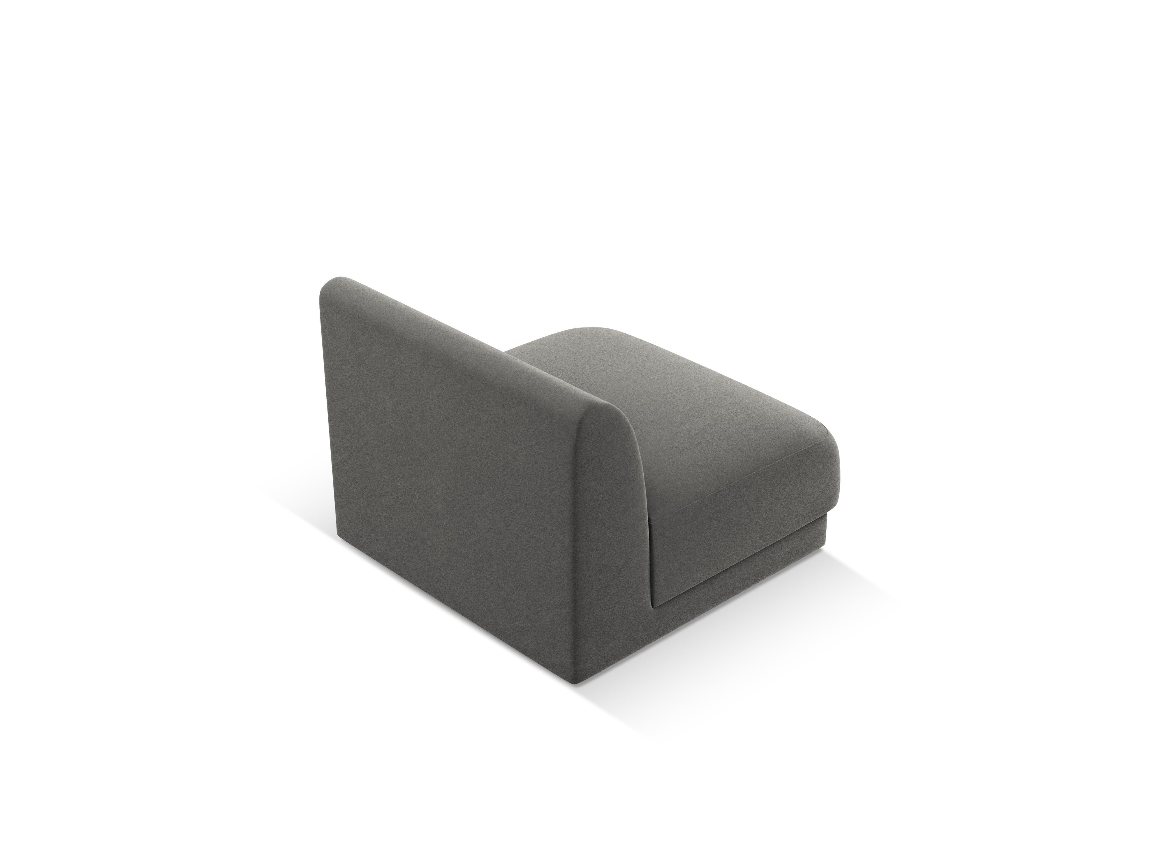 Armchair / velvet module MILEY light gray
